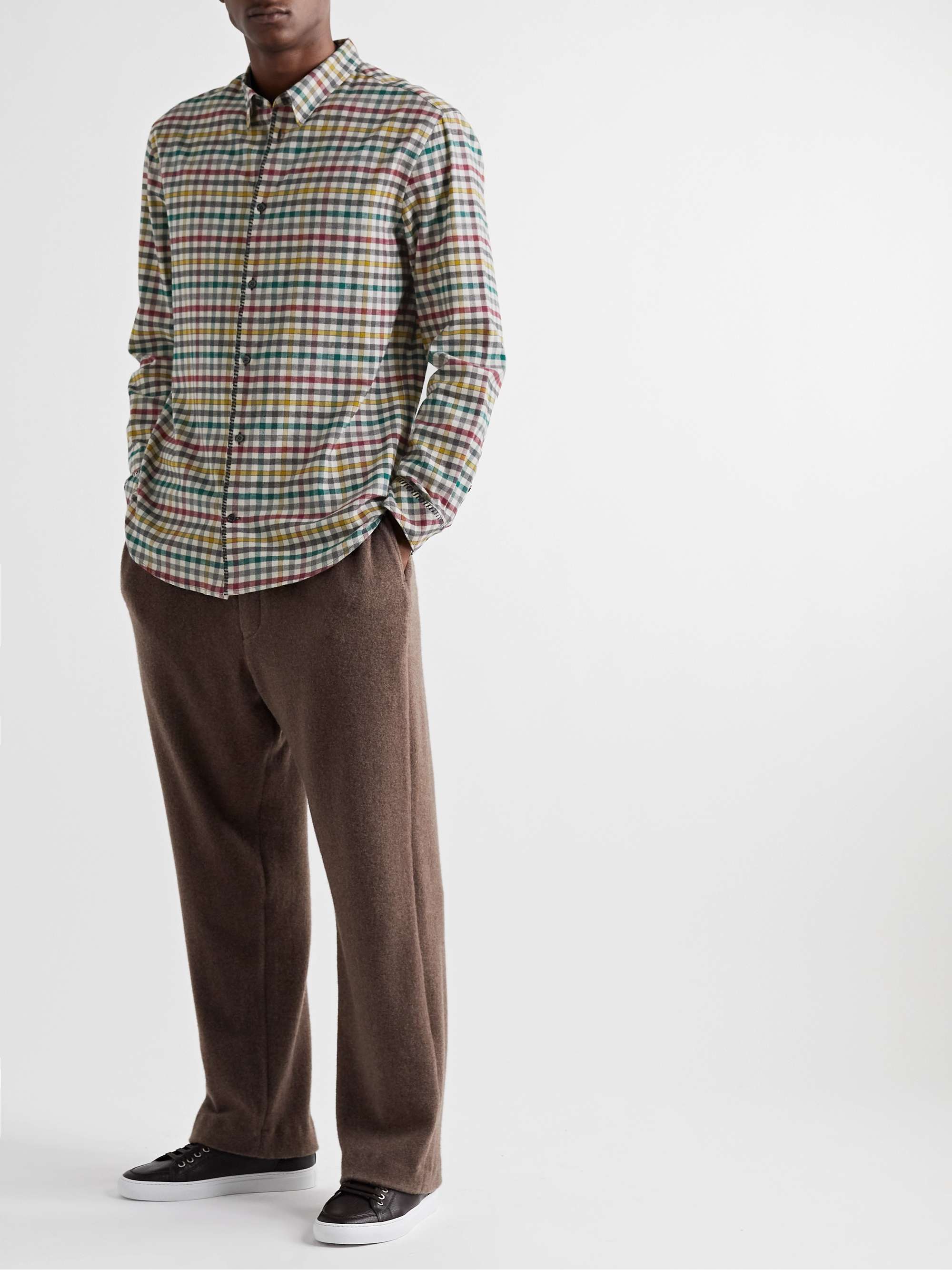 GABRIELA HEARST Quevedo Checked Brushed-Cotton Shirt