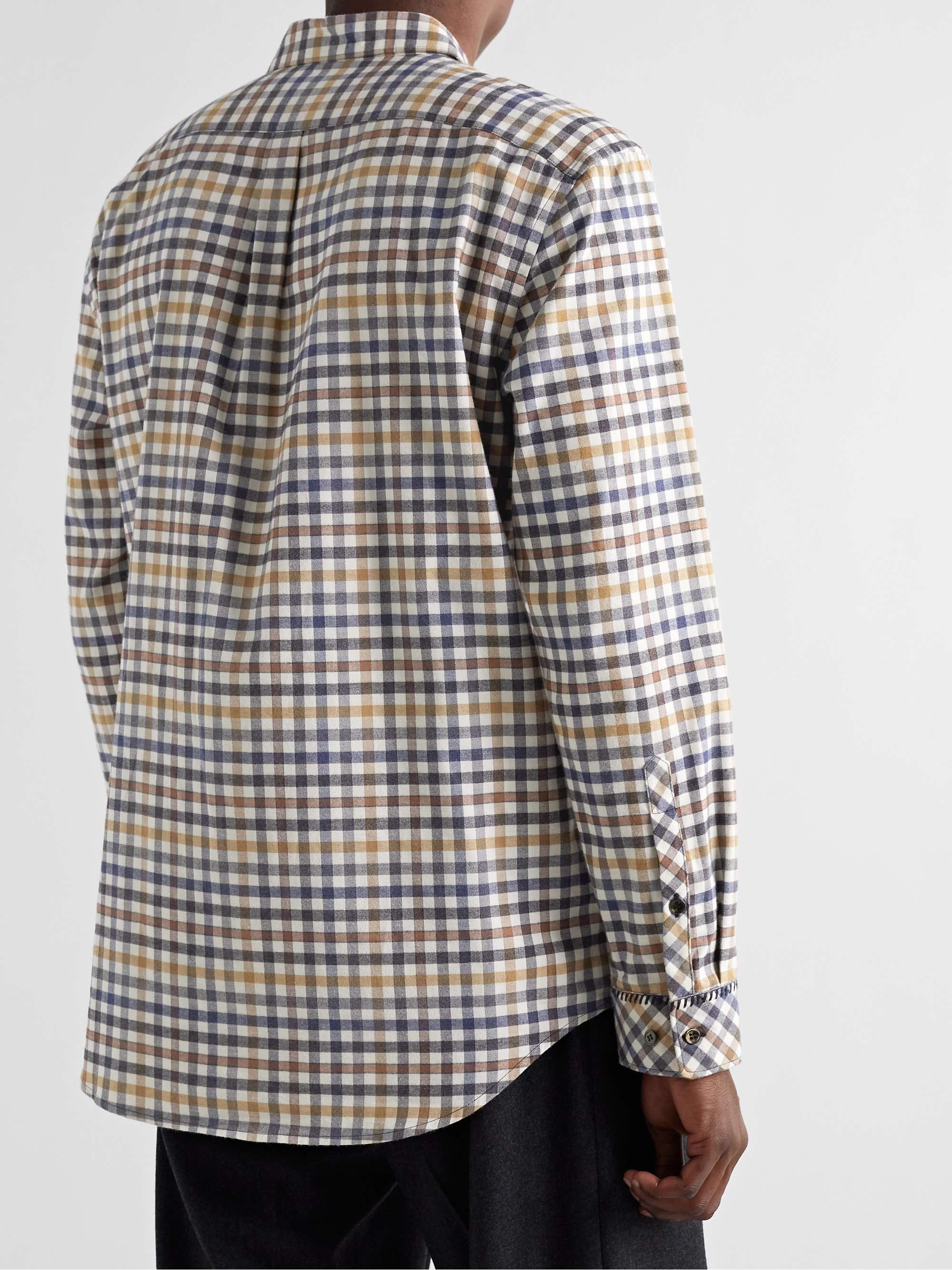 GABRIELA HEARST Quevedo Checked Brushed-Cotton Shirt