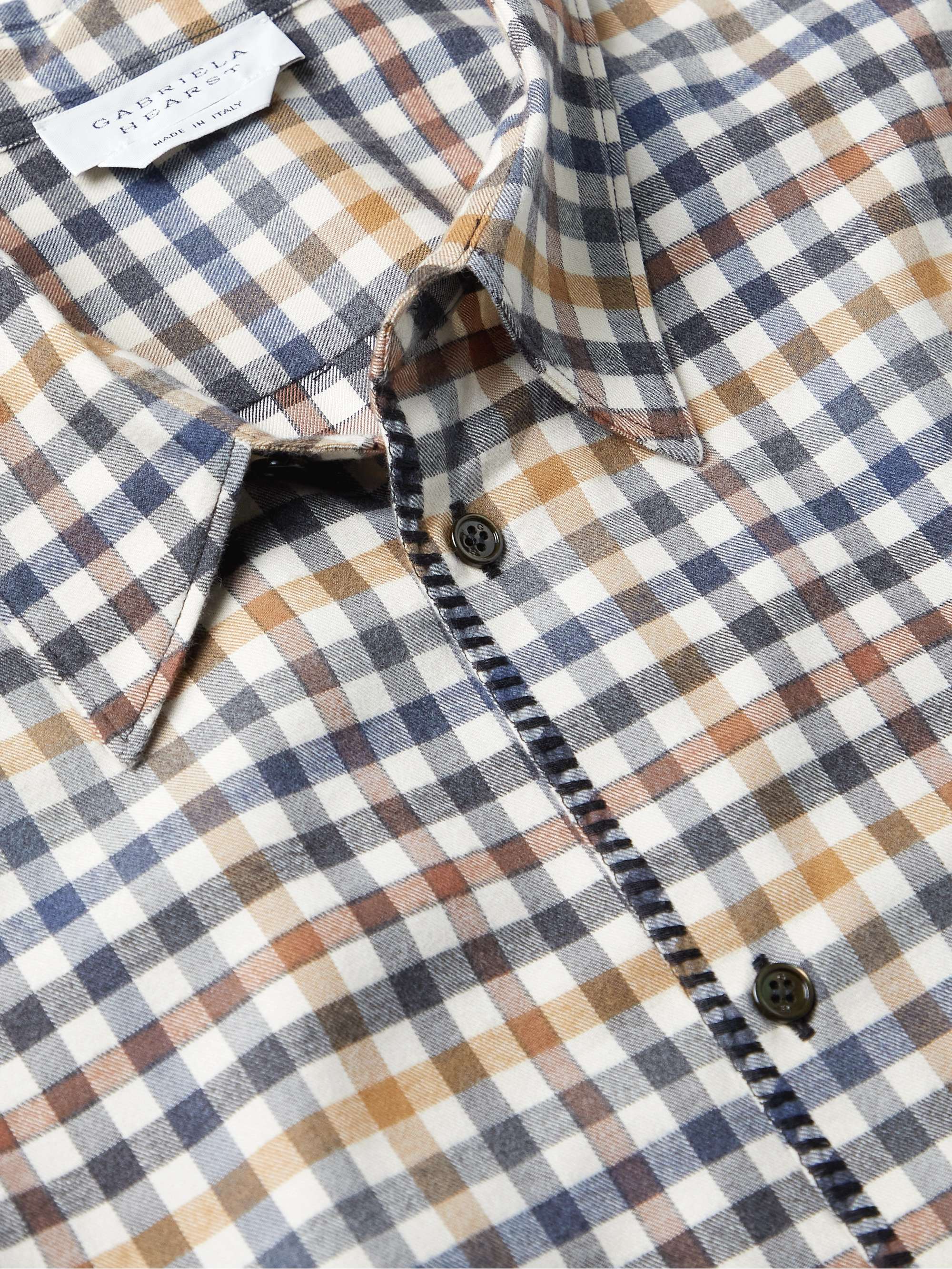 GABRIELA HEARST Quevedo Checked Brushed-Cotton Shirt