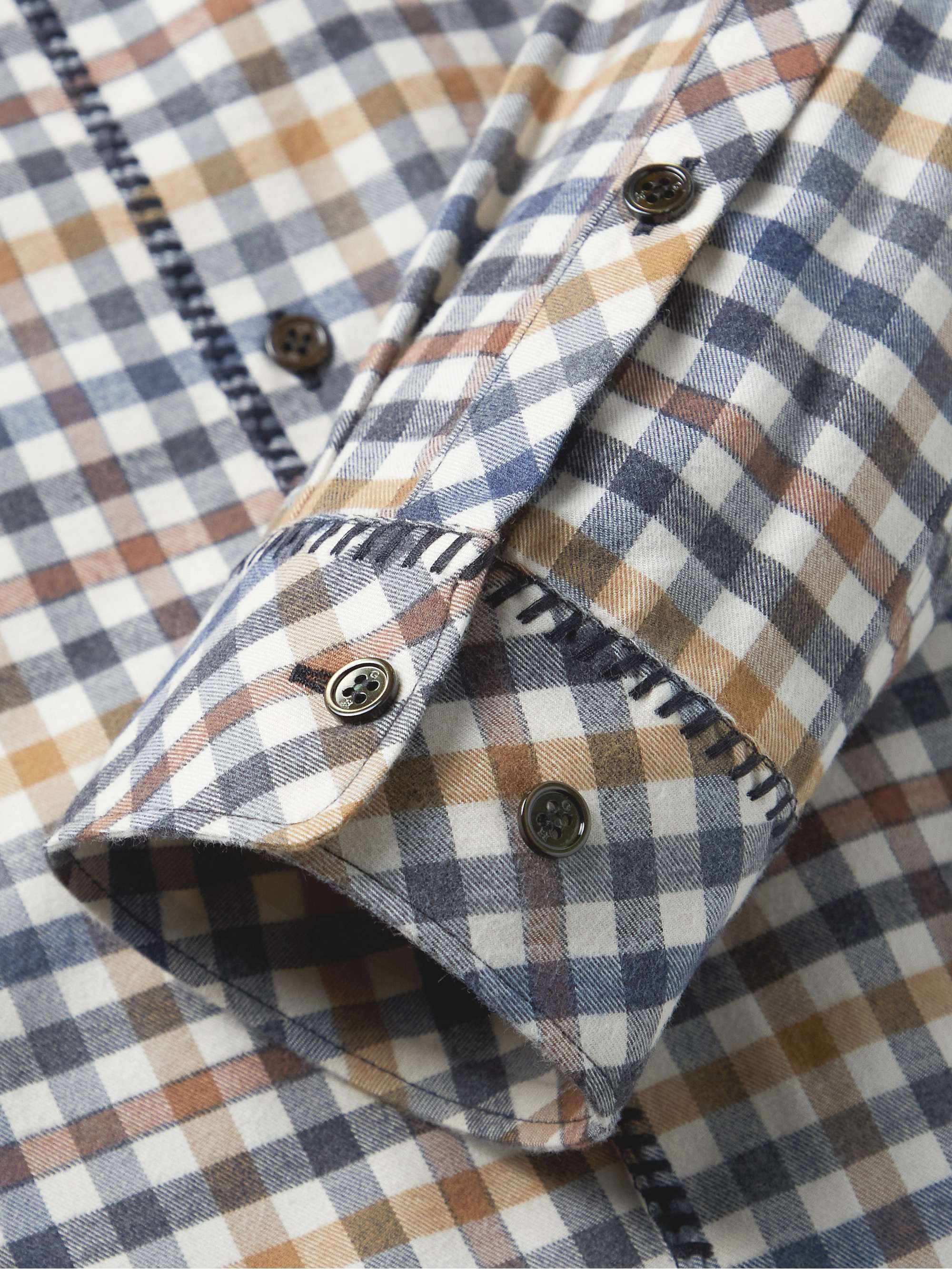 GABRIELA HEARST Quevedo Checked Brushed-Cotton Shirt