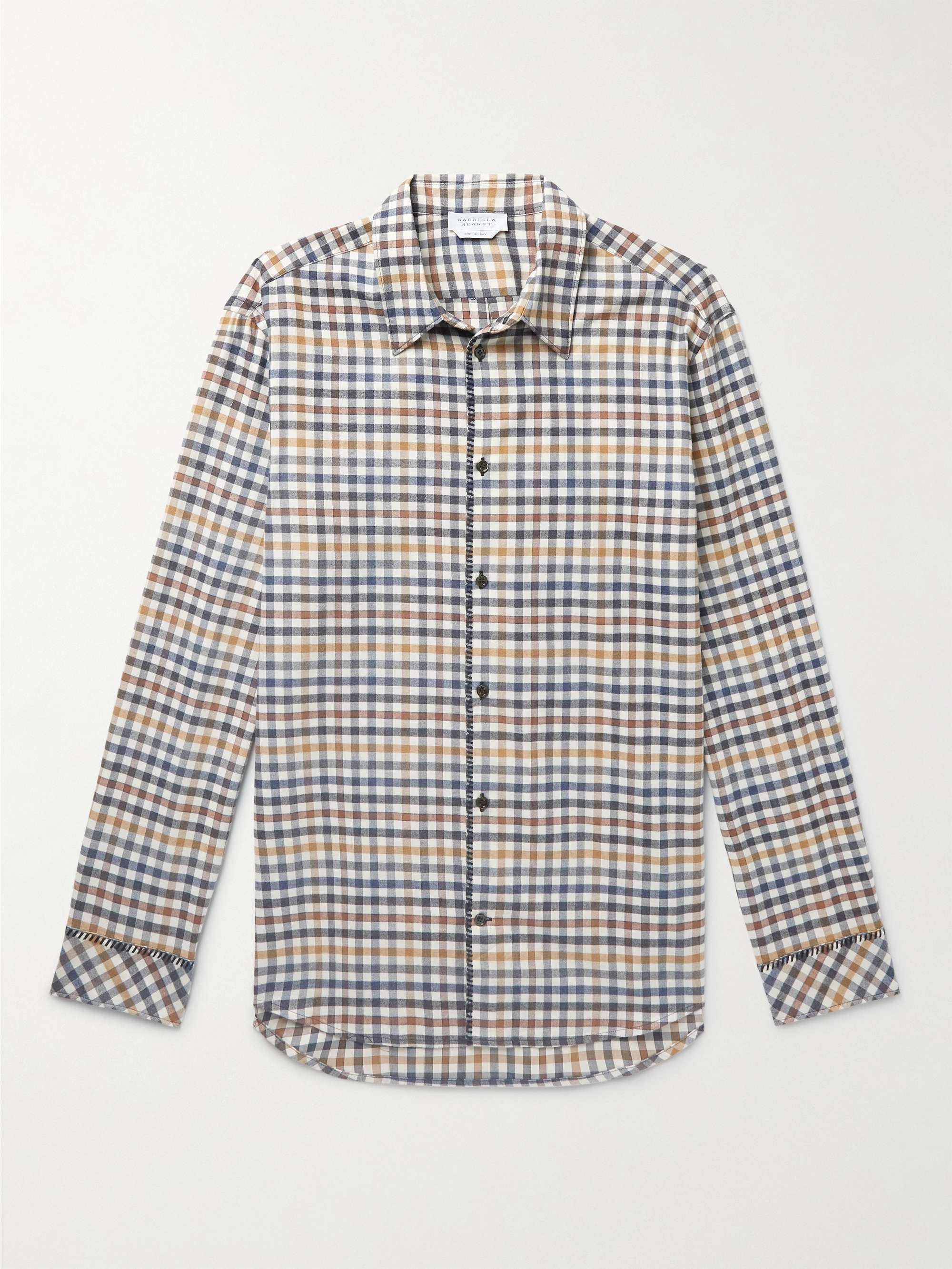 GABRIELA HEARST Quevedo Checked Brushed-Cotton Shirt