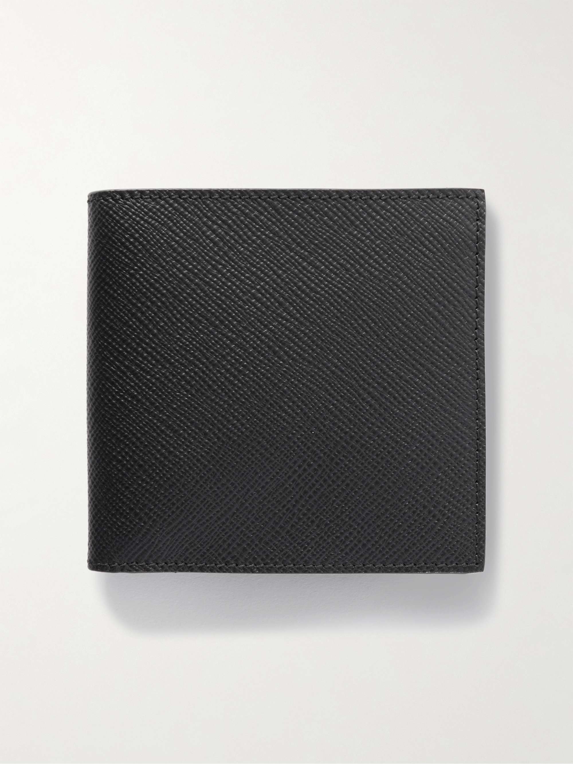 Smythson 6 Card Slot Money Clip Wallet in Panama Black