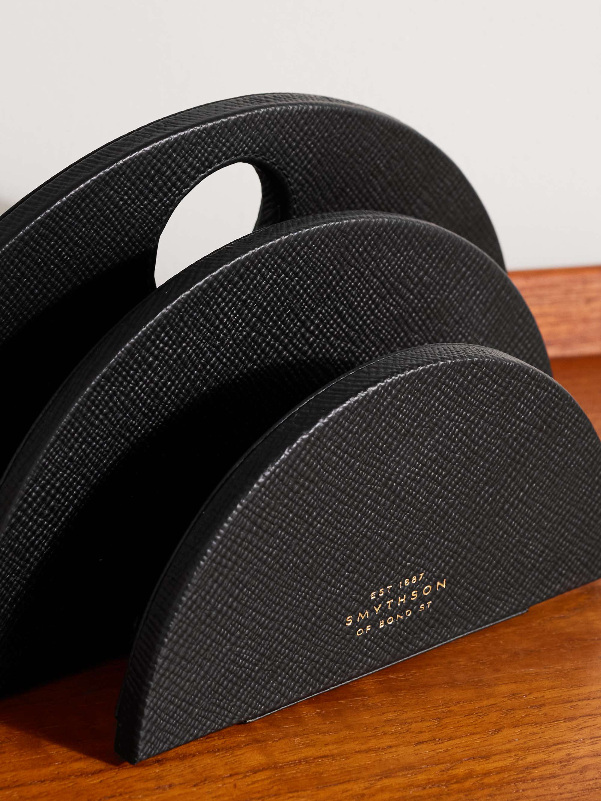 SMYTHSON Panama Cross-Grain Leather Letter Rack