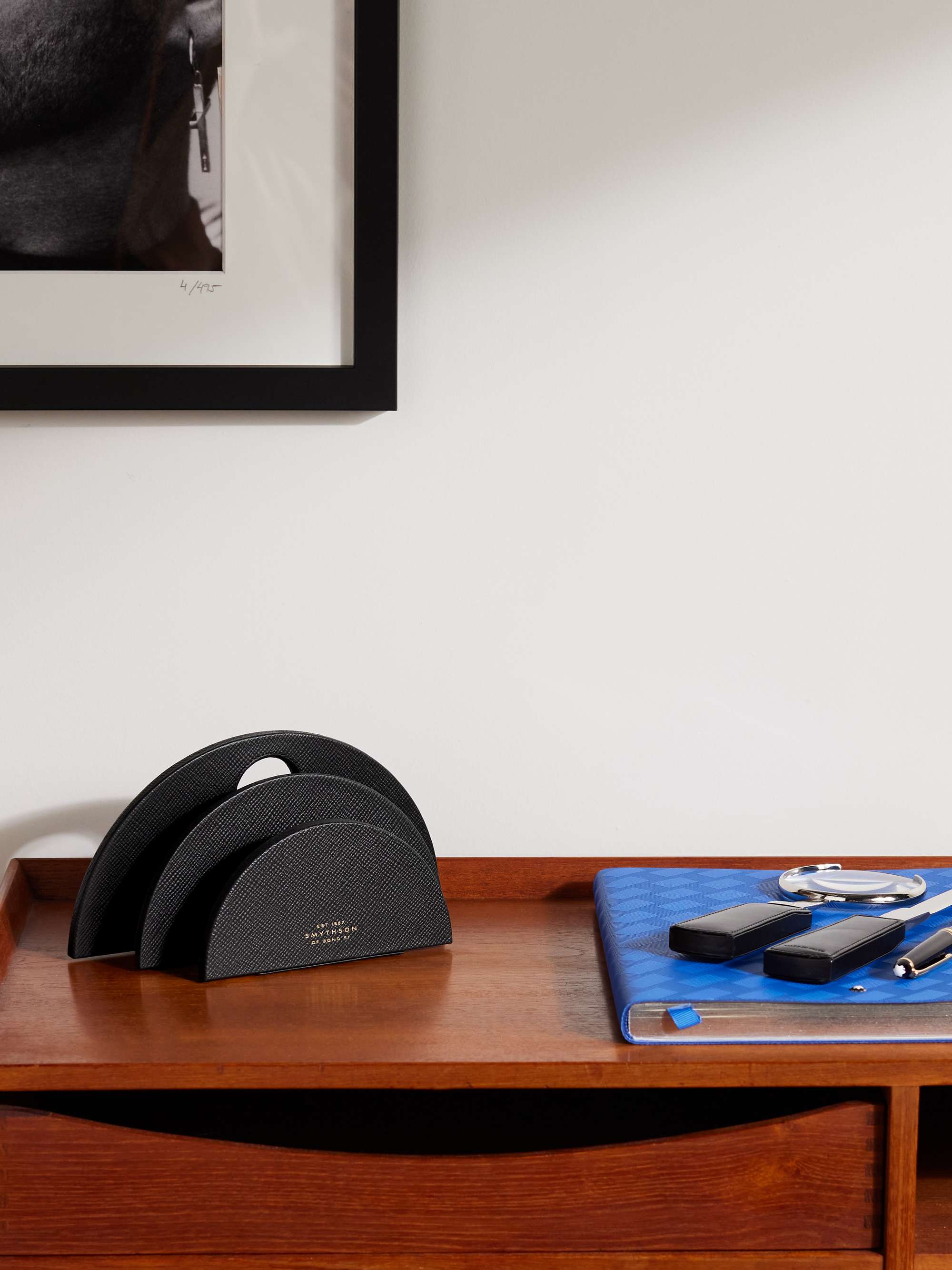 SMYTHSON Panama Cross-Grain Leather Letter Rack