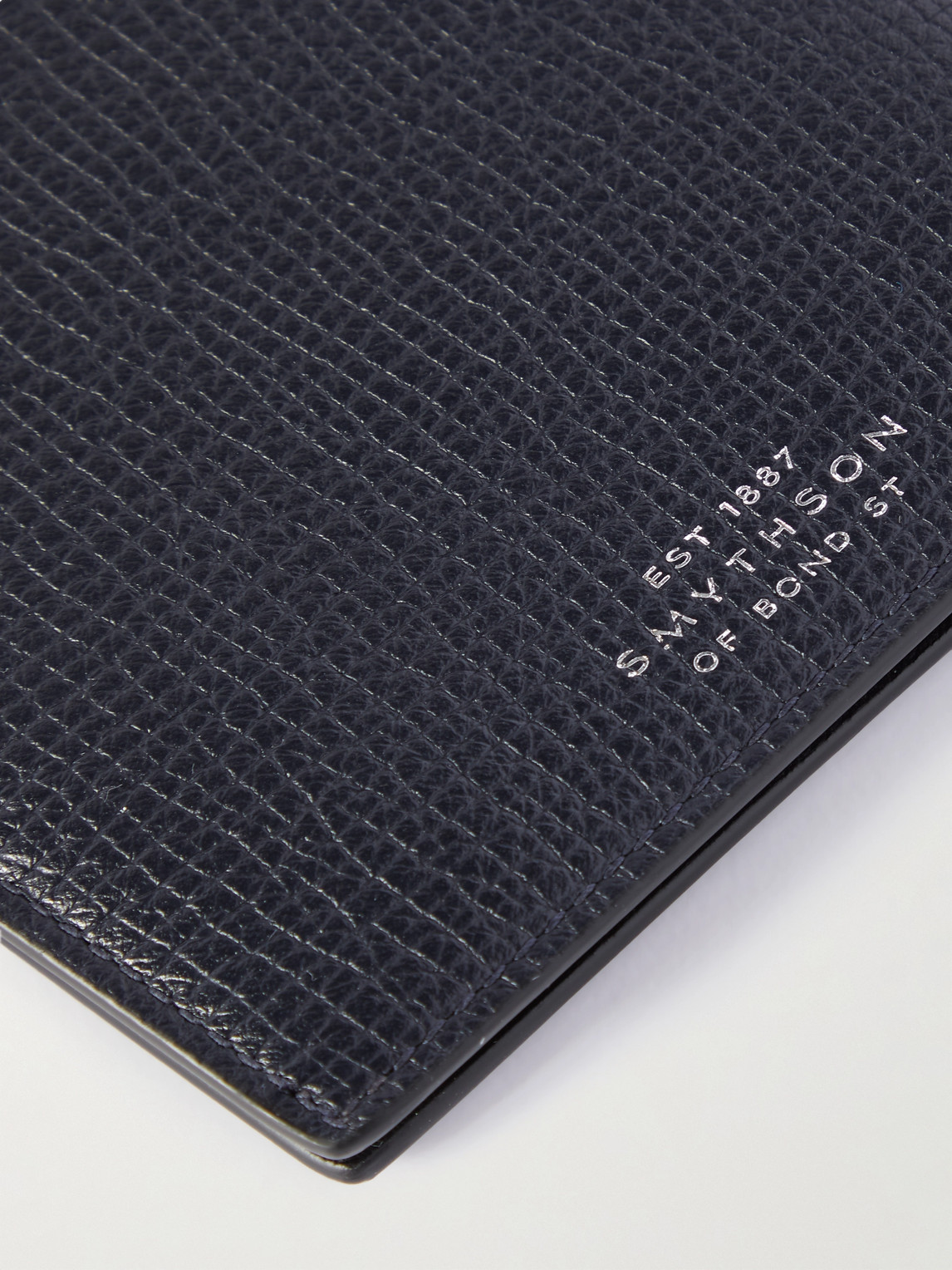 Shop Smythson Ludlow Full-grain Leather Billfold Wallet In Blue