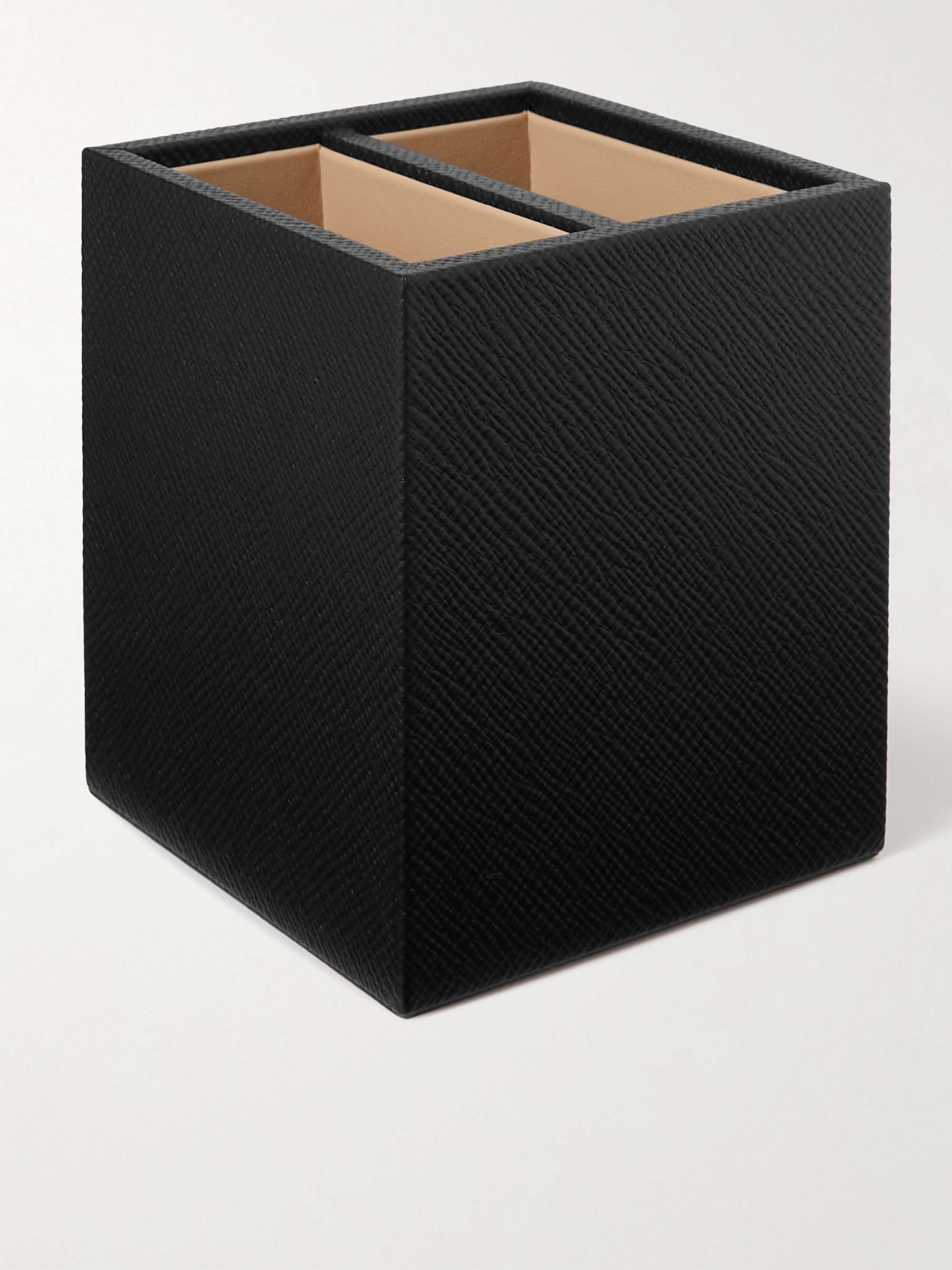 SMYTHSON Panama Cross-Grain Leather Pen Pot