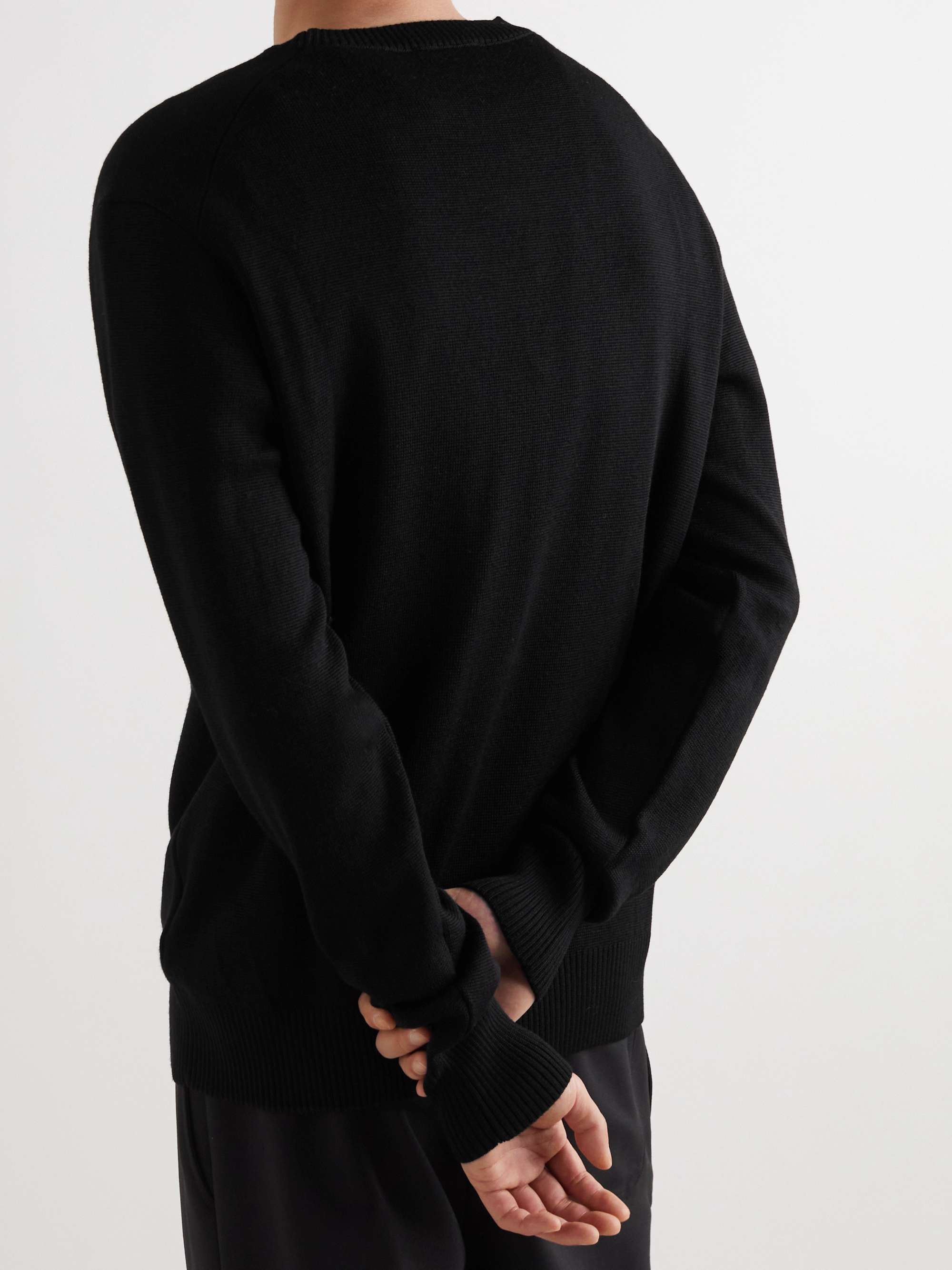 AMI PARIS Logo-Embroidered Merino Wool Sweater