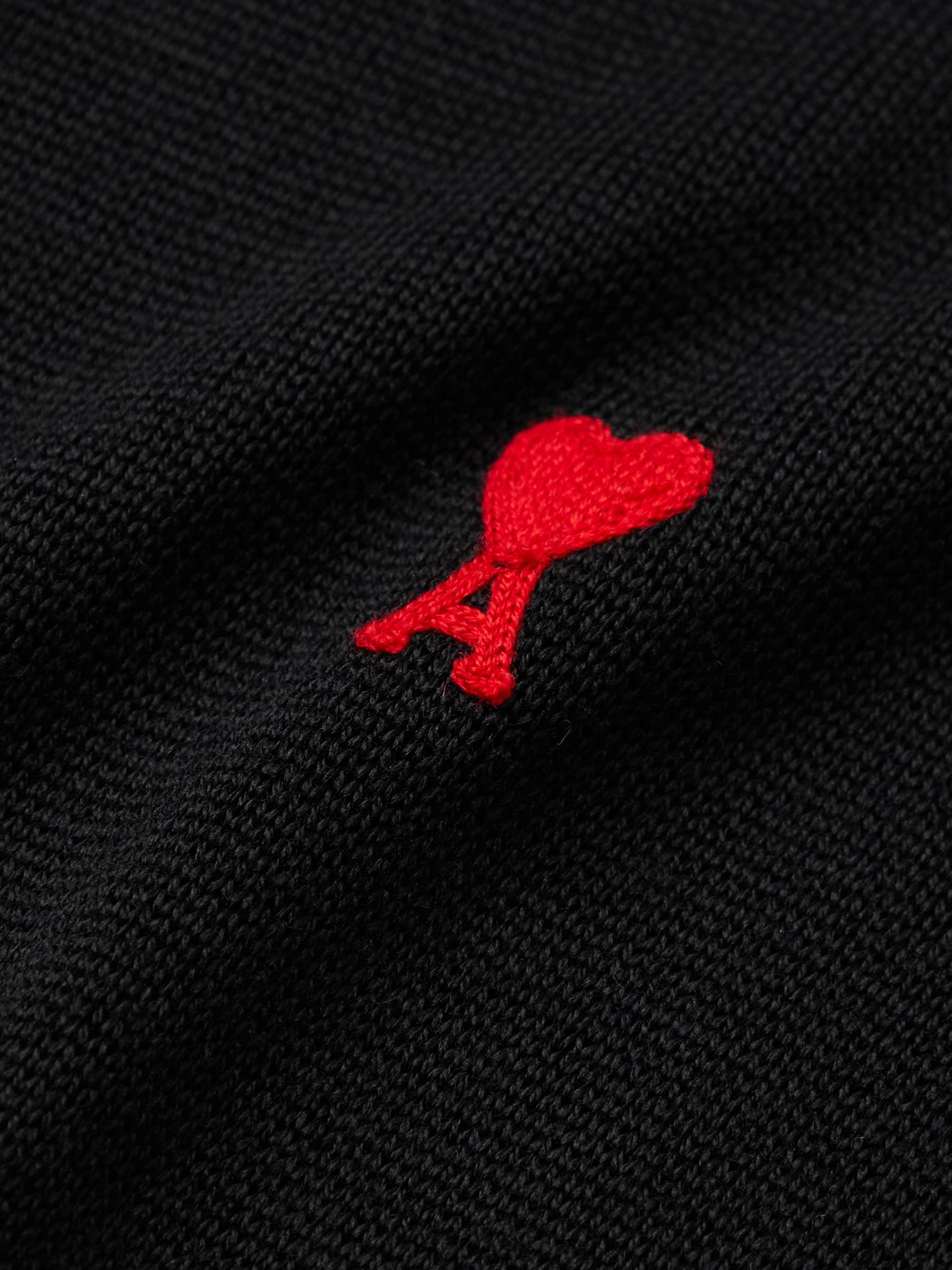 AMI PARIS Logo-Embroidered Merino Wool Sweater