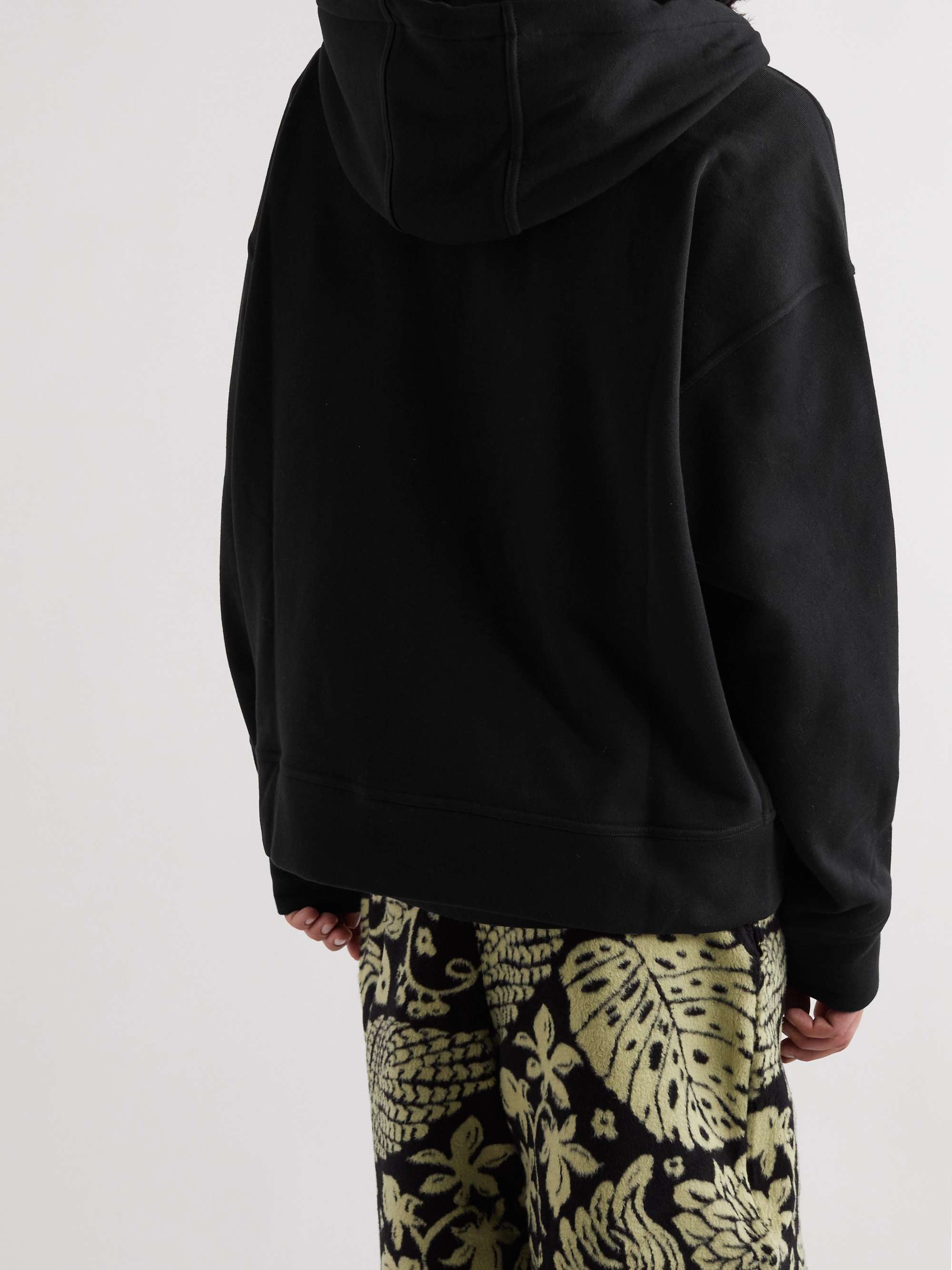 JIL SANDER Logo-Embroidered Cotton-Jersey Zip-Up Hoodie