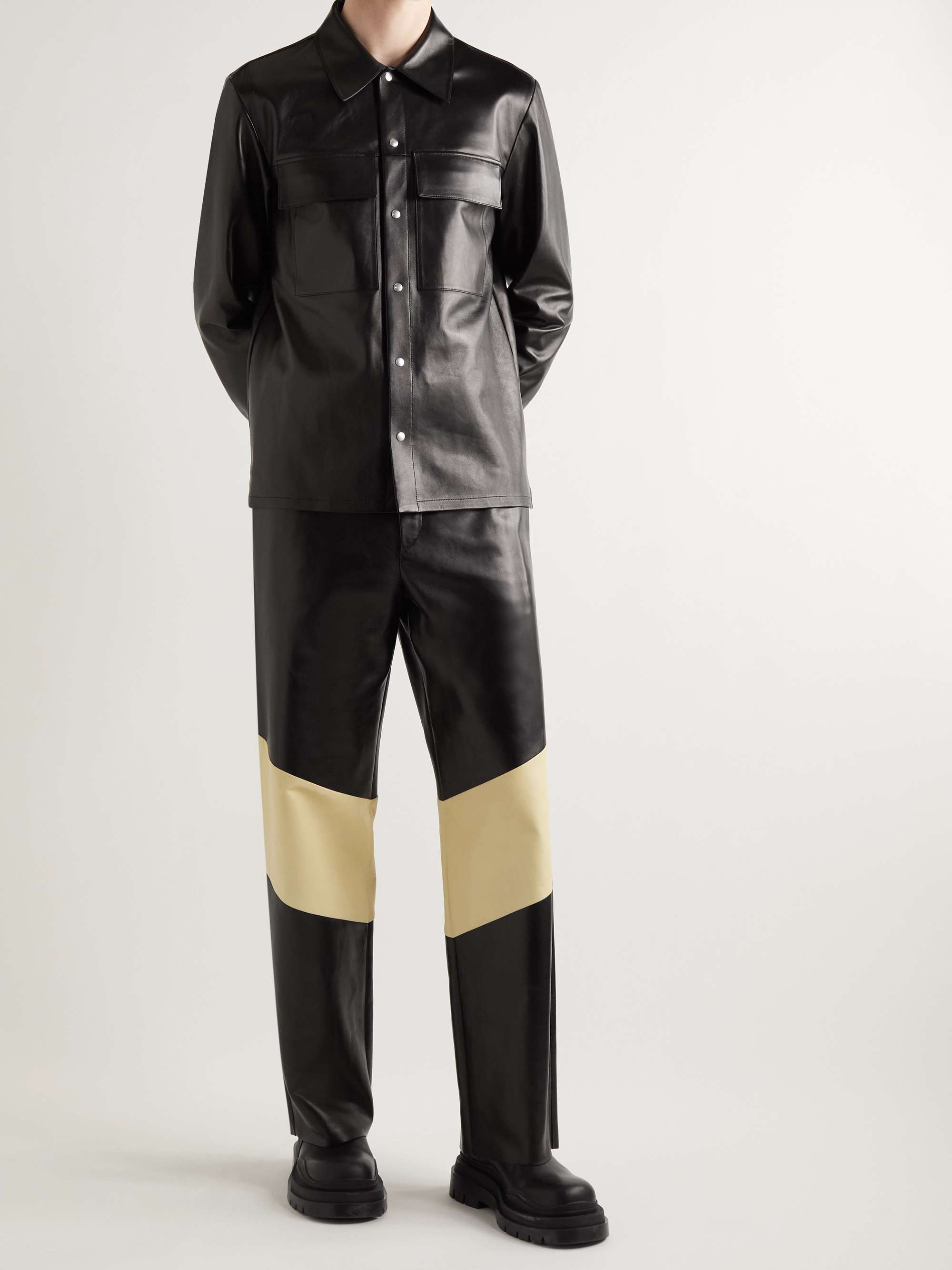 JIL SANDER Straight-Leg Colour-Block Panelled Leather