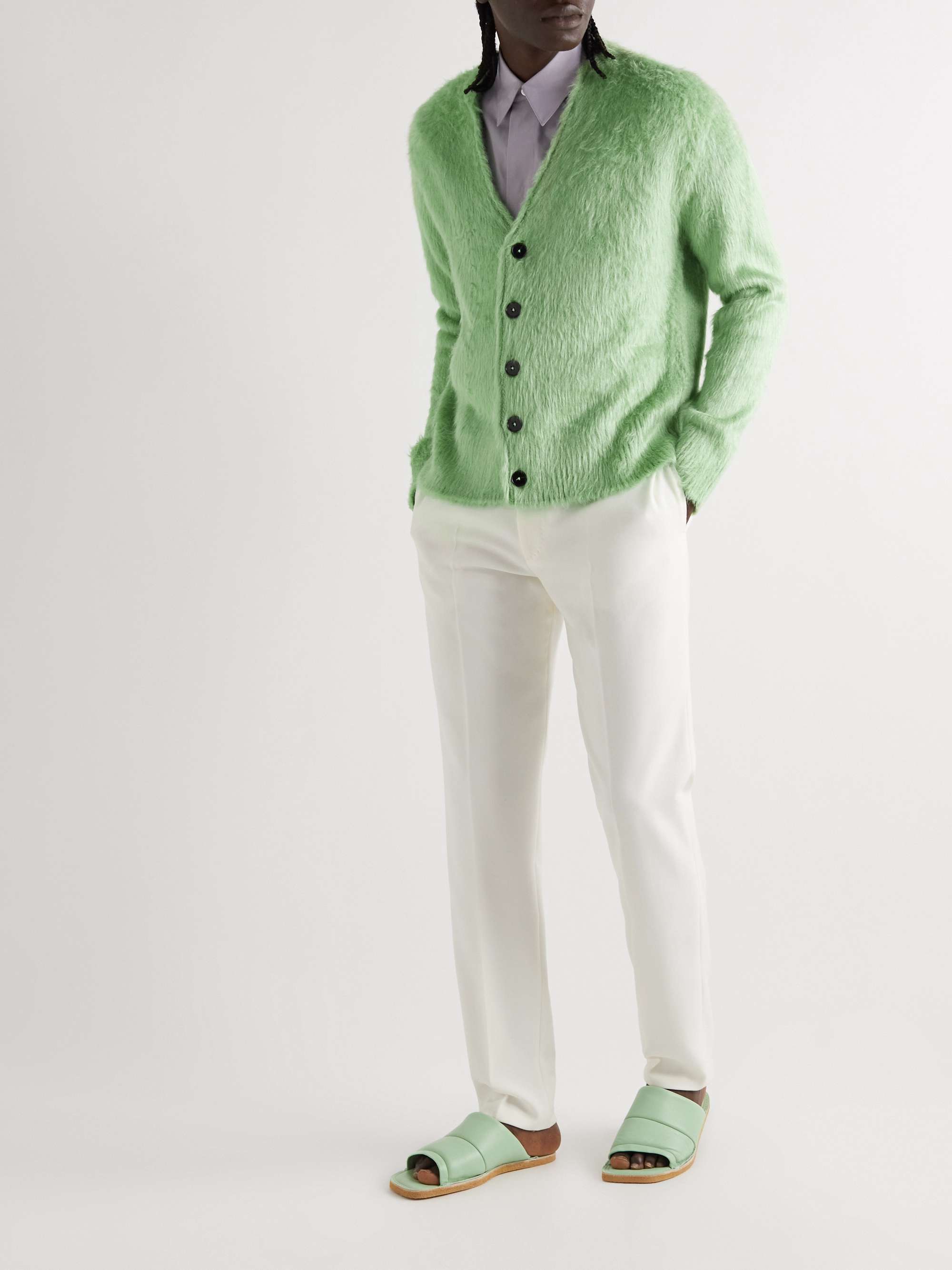 JIL SANDER Oversized Brushed-Silk Cardigan