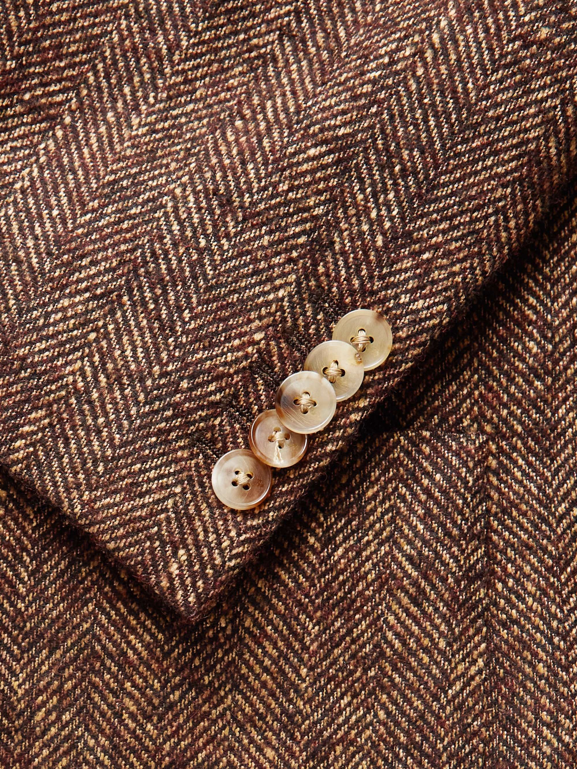 UMIT BENAN Layered Herringbone Tweed Suit Jacket