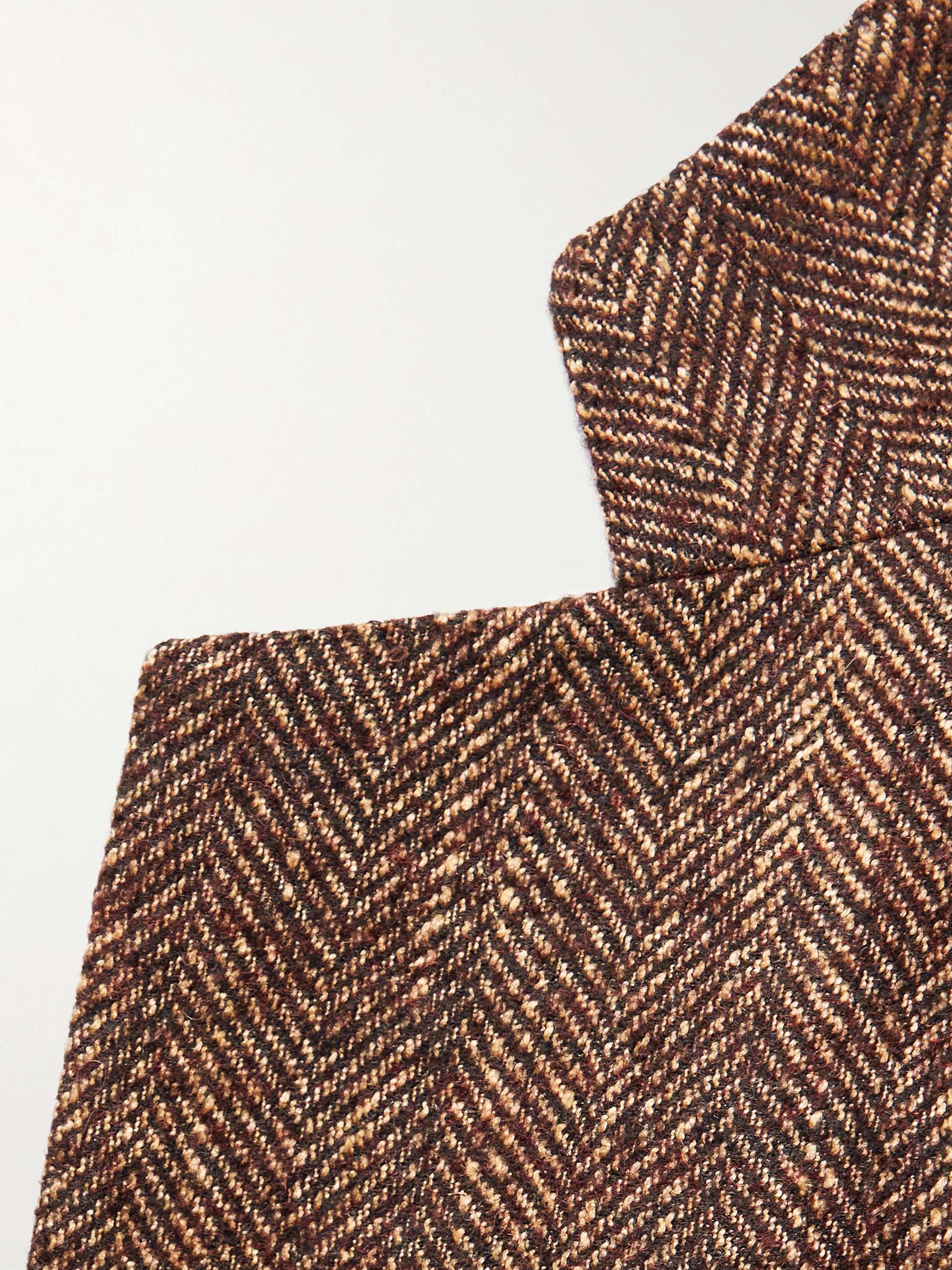 UMIT BENAN Layered Herringbone Tweed Suit Jacket