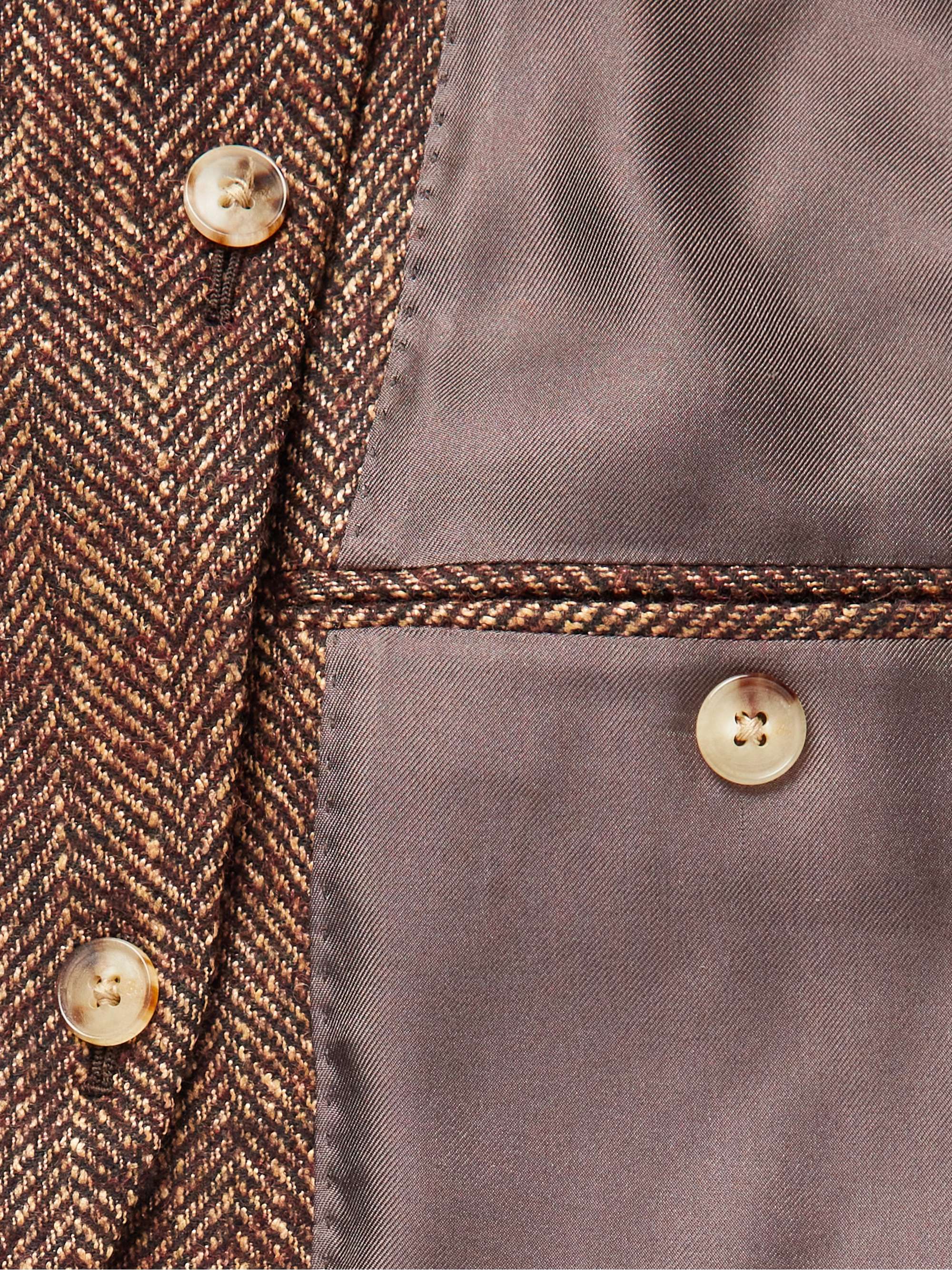 UMIT BENAN Layered Herringbone Tweed Suit Jacket