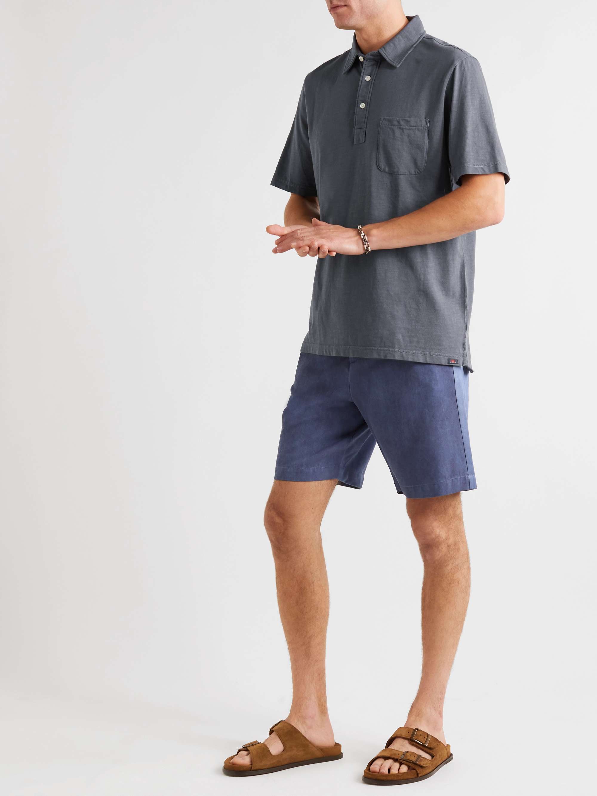FAHERTY Sunwashed Organic Cotton-Jersey Polo Shirt
