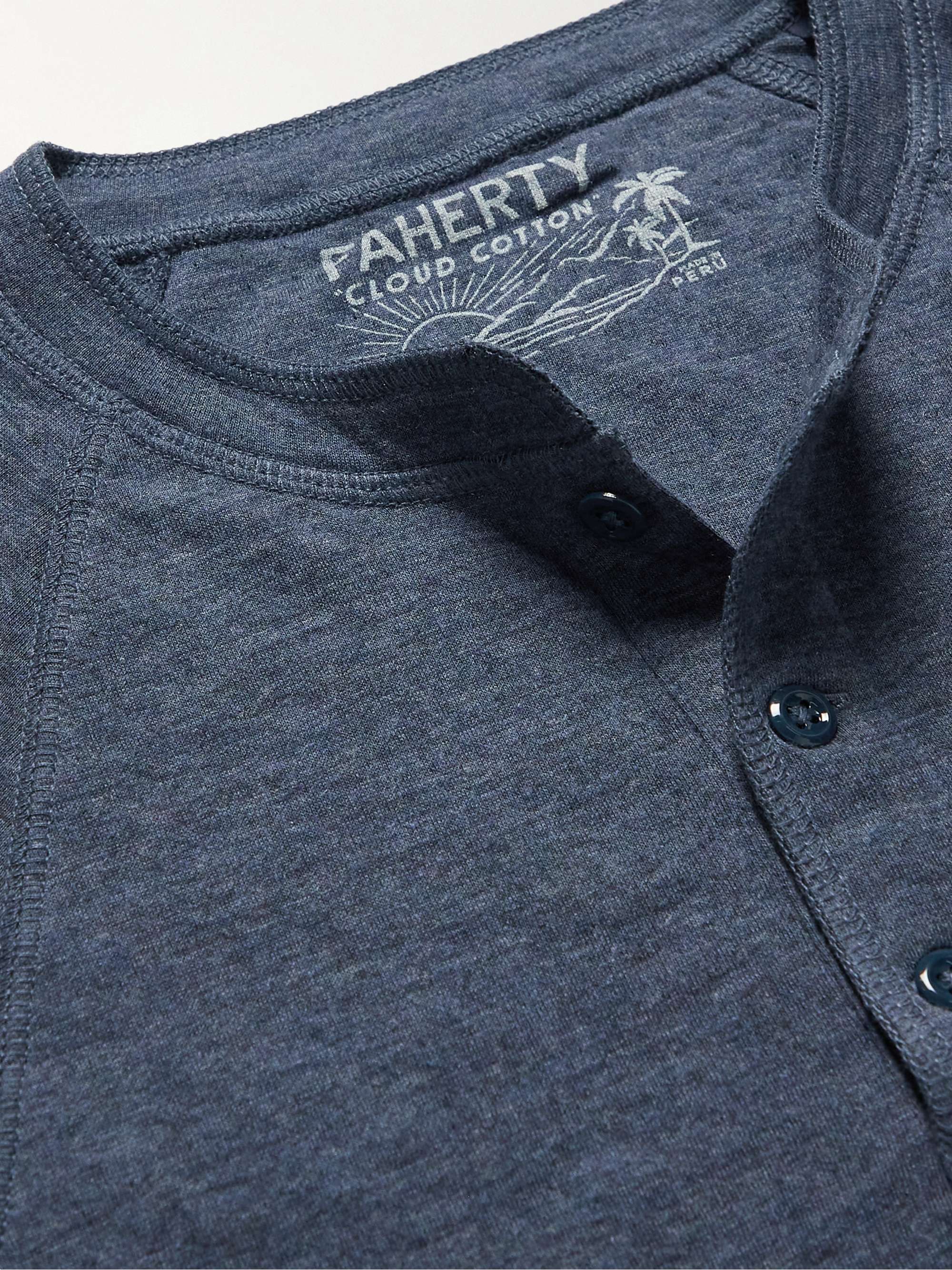 FAHERTY Pima Cotton and Modal-Blend Henley T-Shirt