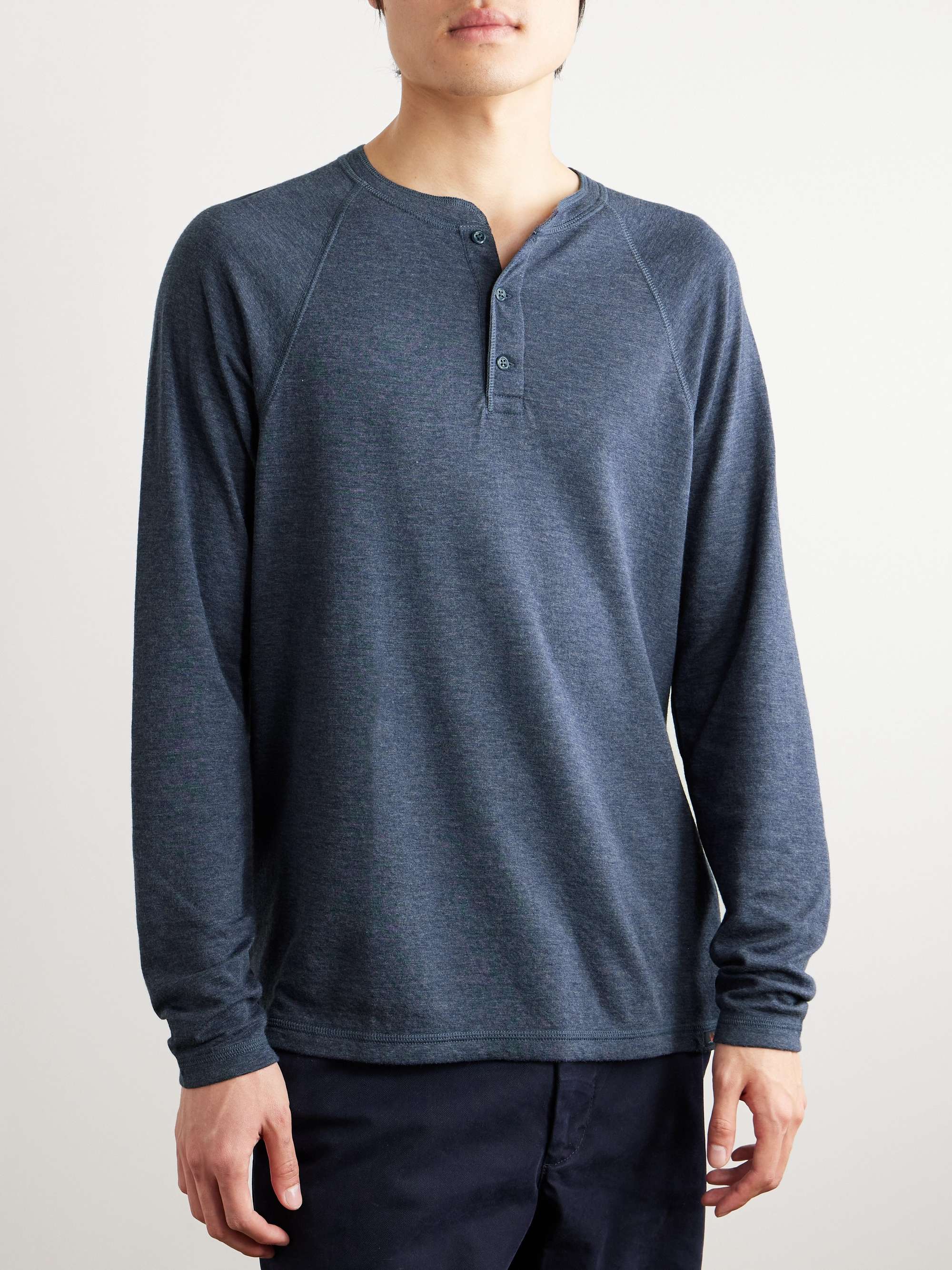 FAHERTY Pima Cotton and Modal-Blend Henley T-Shirt