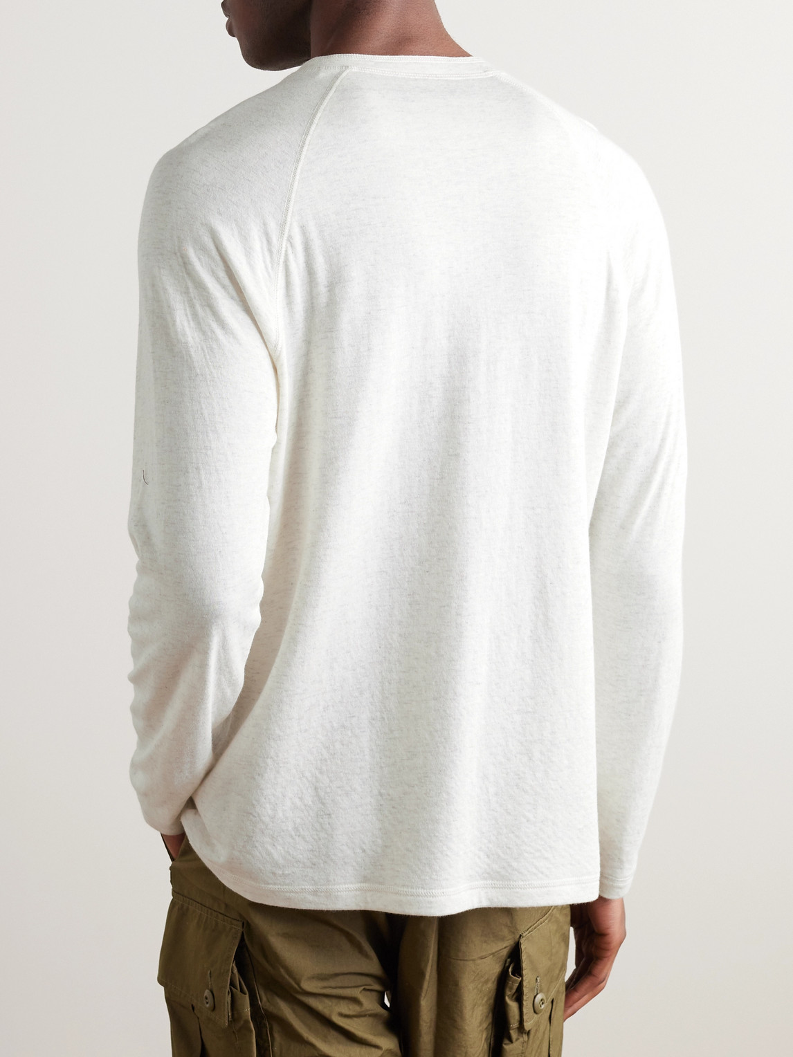 Shop Faherty Pima Cotton And Modal-blend Henley T-shirt In Neutrals