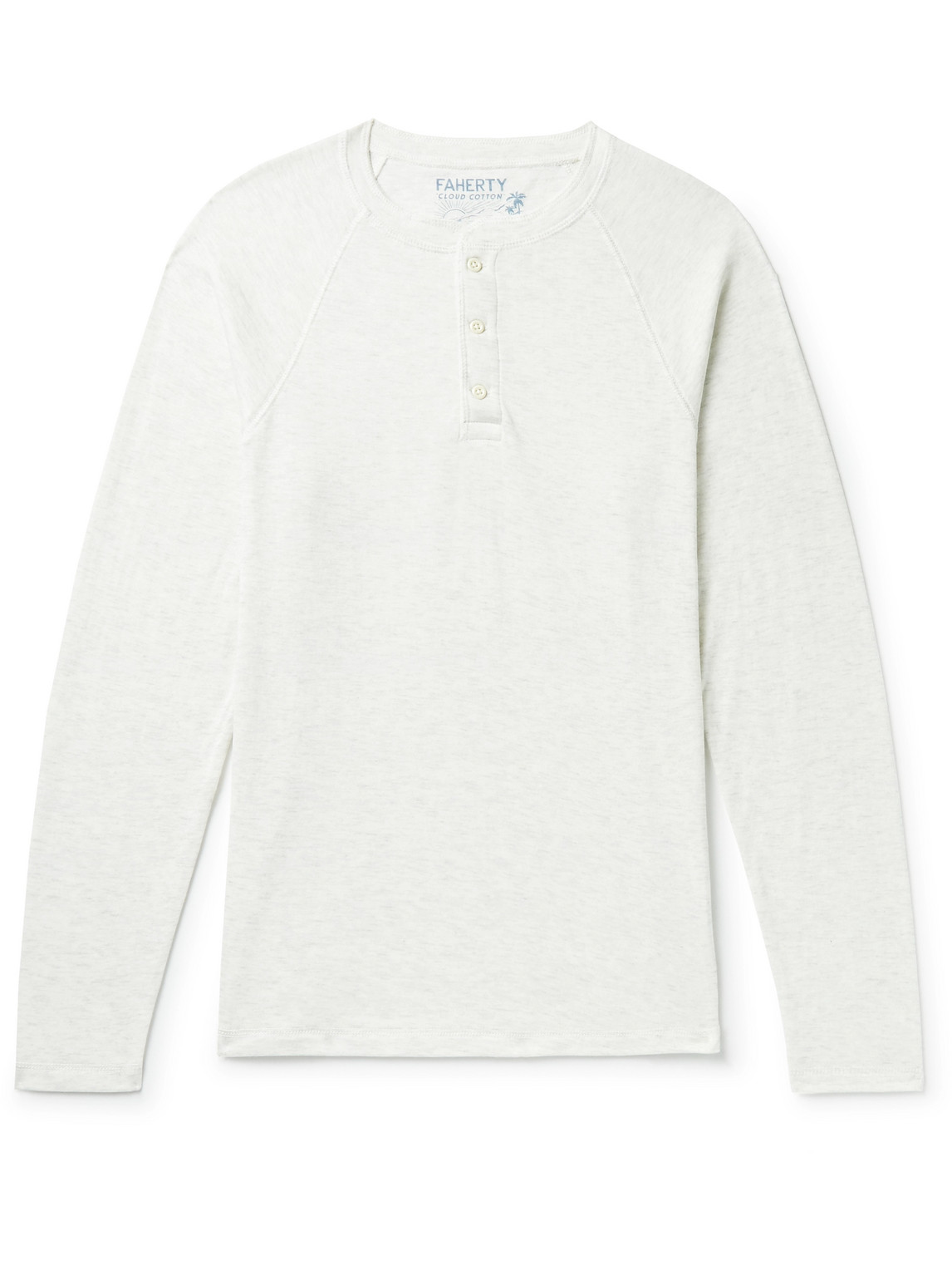 Faherty Long Sleeve Henley In Neutrals
