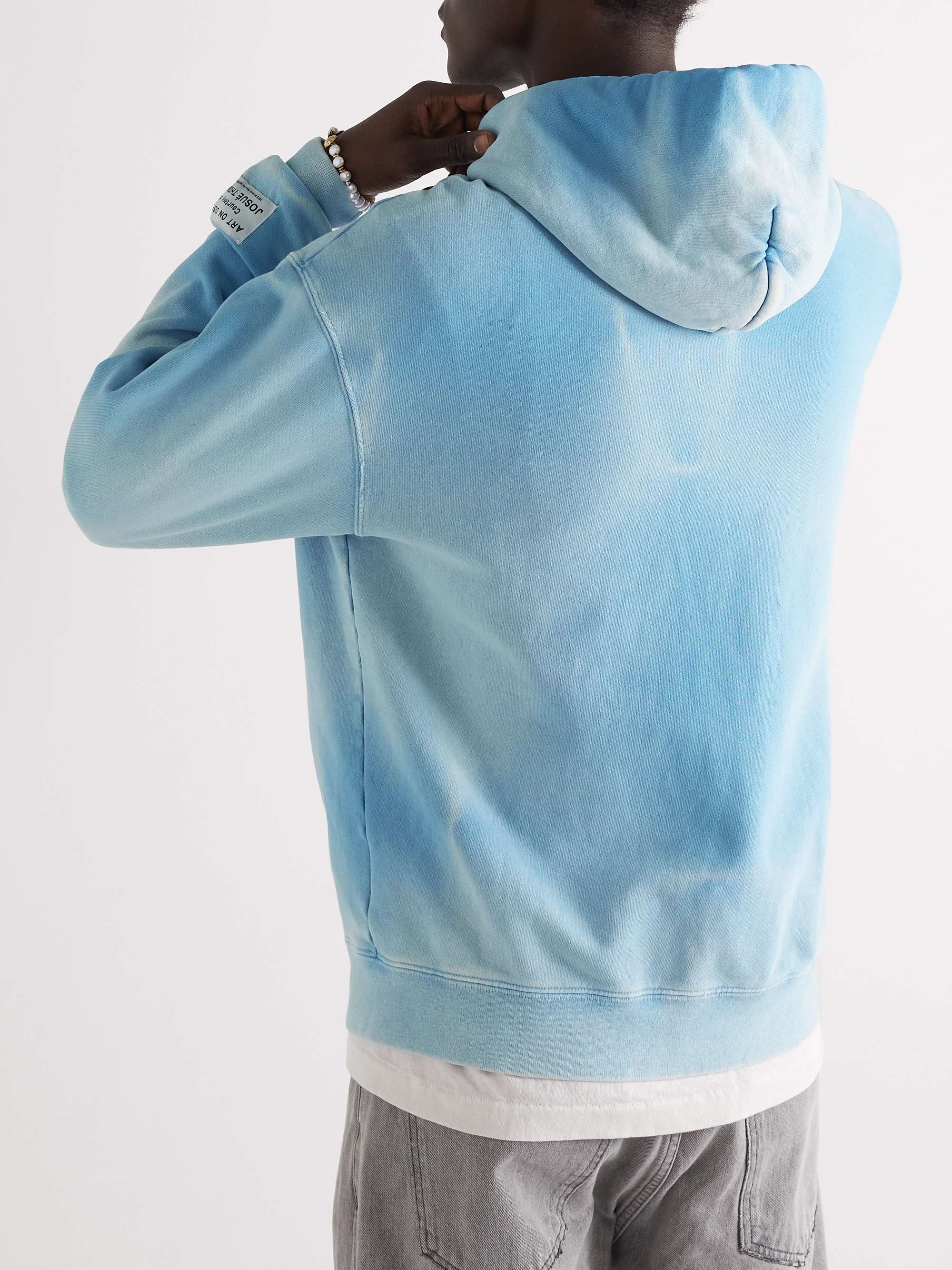 GALLERY DEPT. Logo-Print Tie-Dyed Cotton-Jersey Zip-Up Hoodie