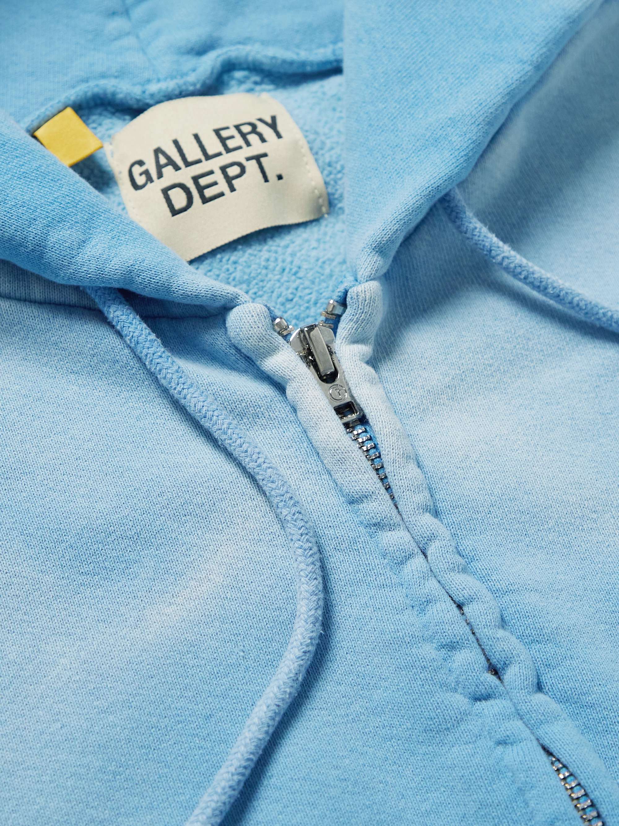 GALLERY DEPT. Logo-Print Tie-Dyed Cotton-Jersey Zip-Up Hoodie