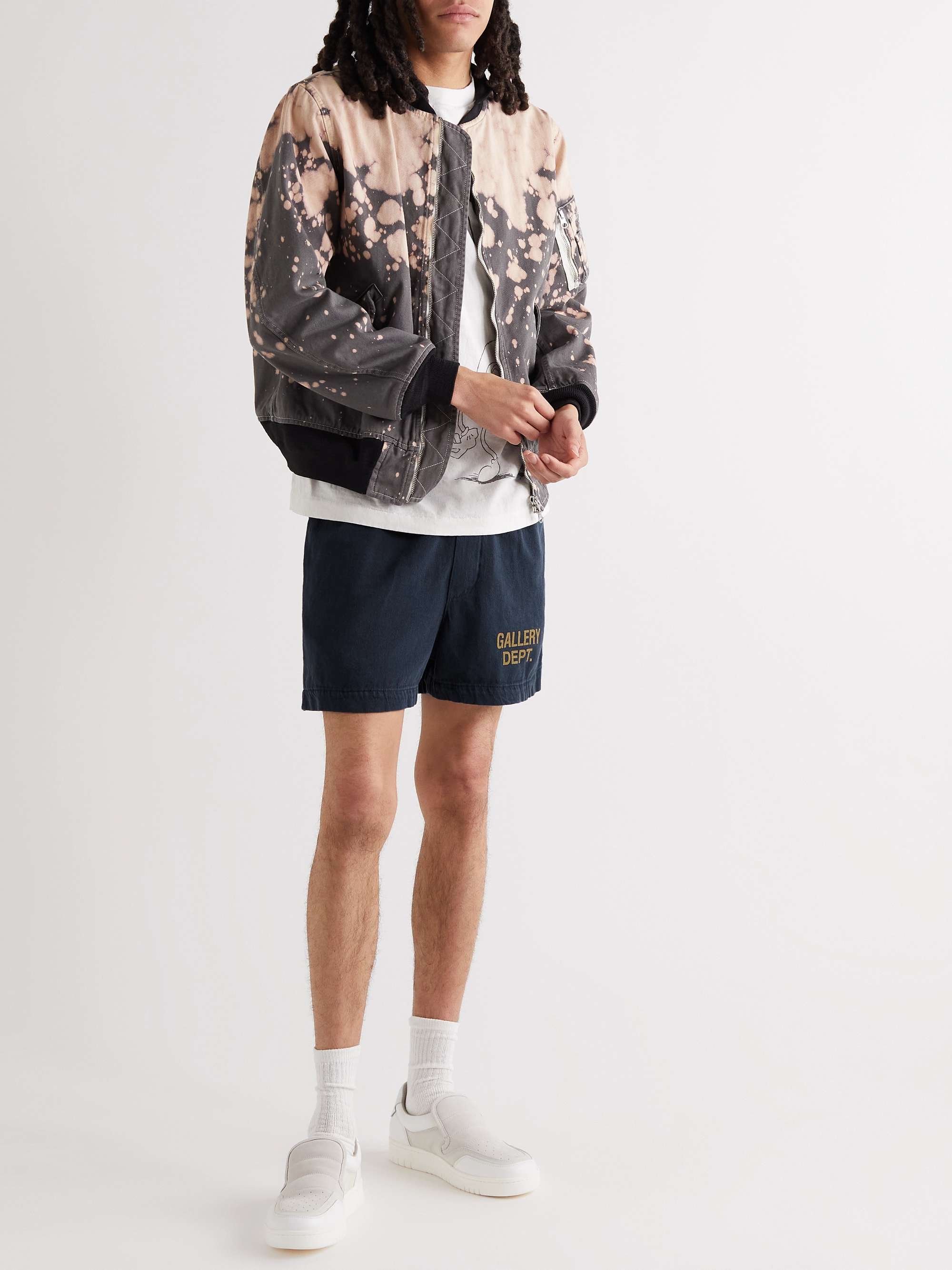 GALLERY DEPT. Zuma Straight-Leg Logo-Print Cotton-Jersey Shorts
