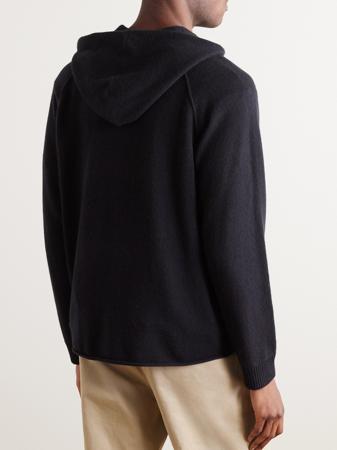 Shop James Perse Recycled-cashmere Hoodie In Black