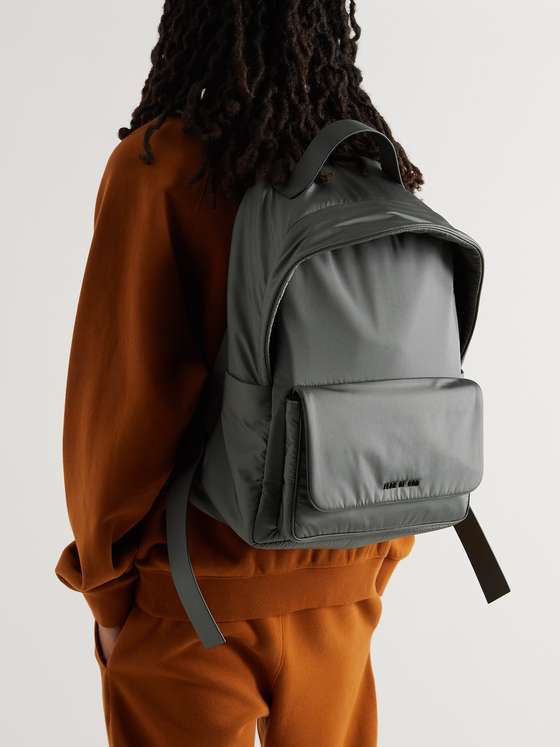 FEAR OF GOD Logo-Appliquéd Leather-Trimmed Shell Backpack for Men | MR ...