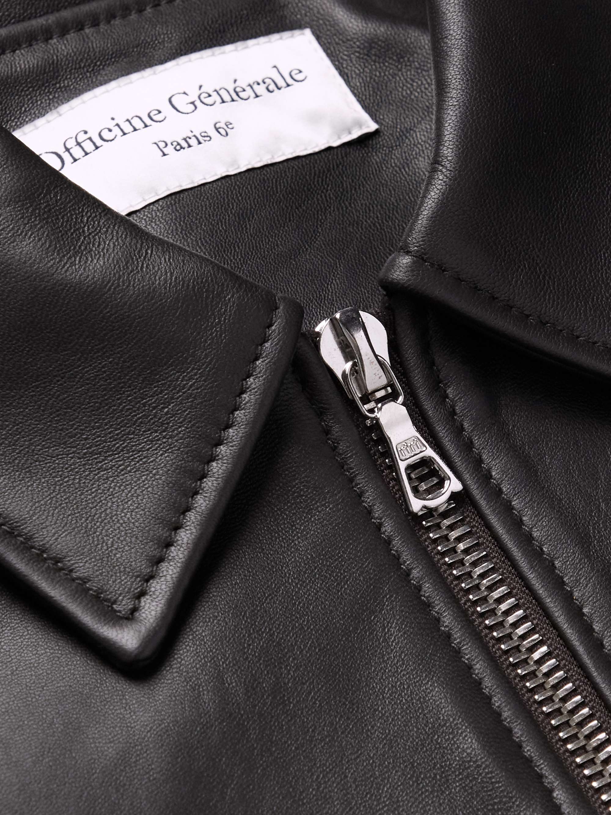 OFFICINE GÉNÉRALE Marus Slim-Fit Leather Jacket