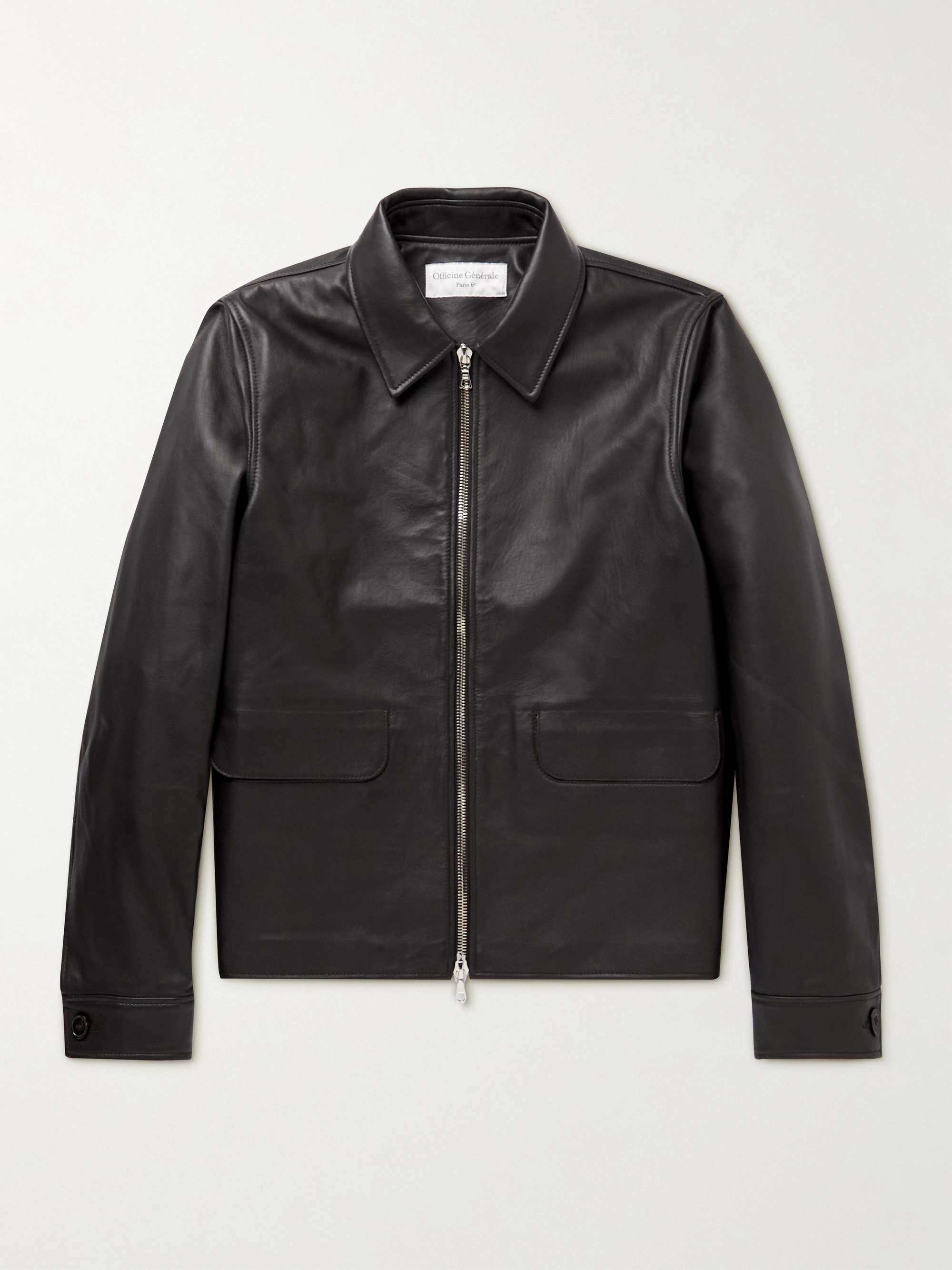 OFFICINE GÉNÉRALE Marus Slim-Fit Leather Jacket