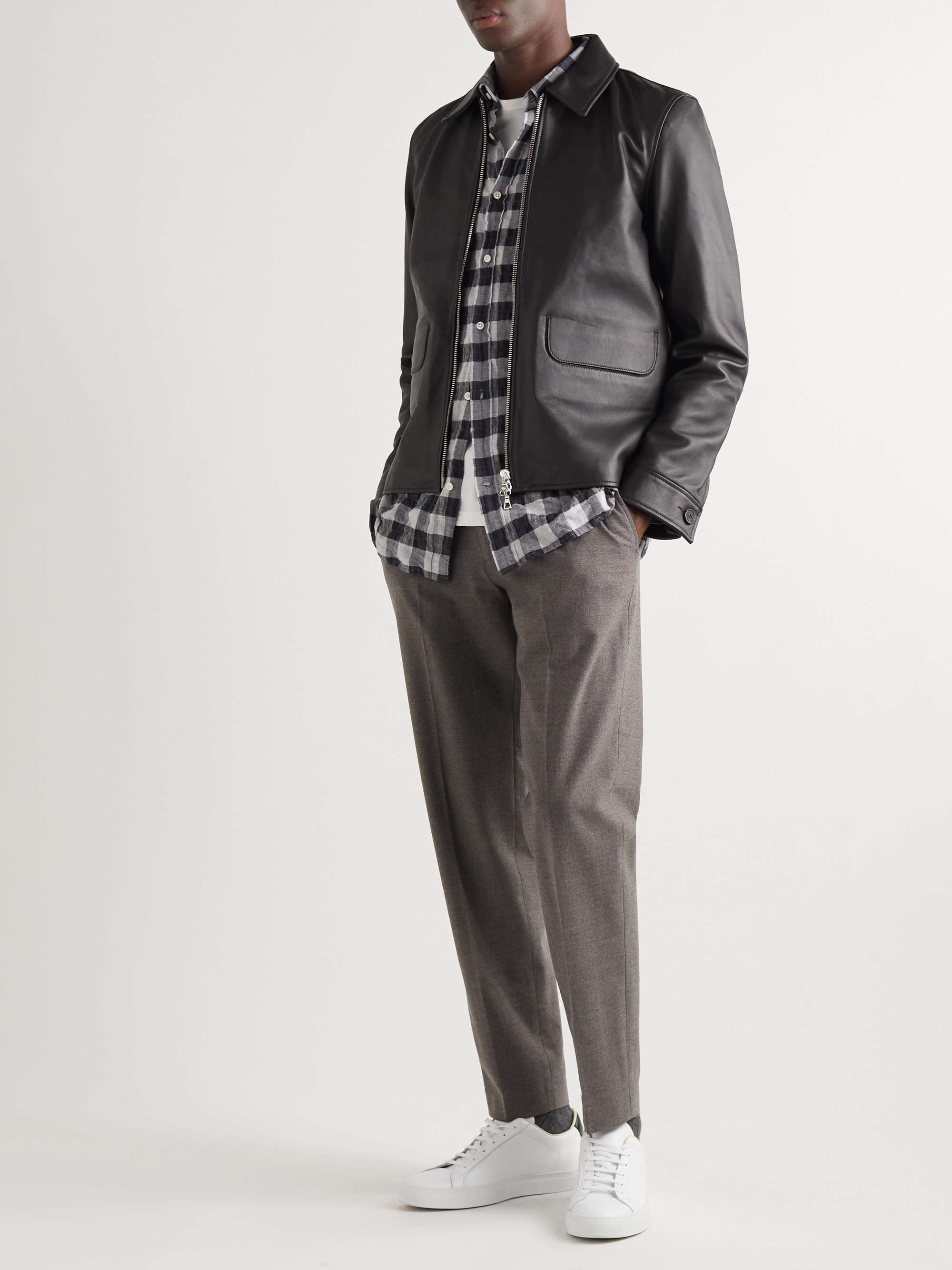 OFFICINE GÉNÉRALE Marus Slim-Fit Leather Jacket