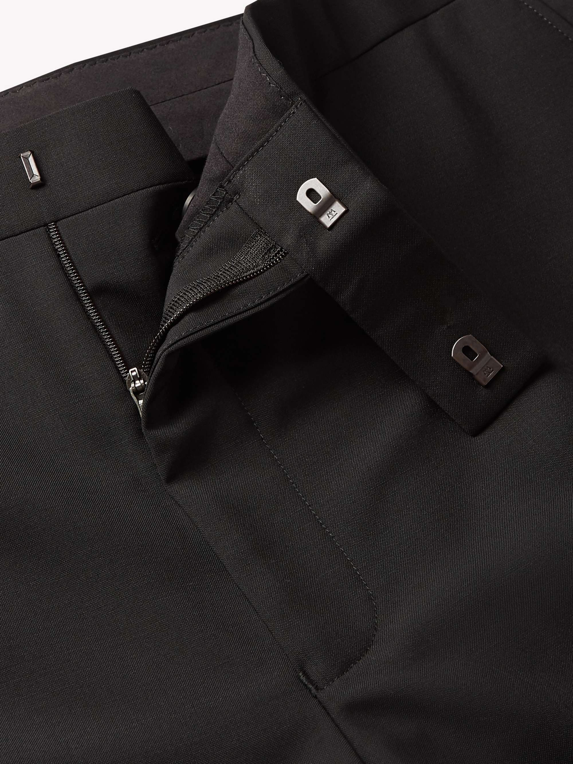 RICHARD JAMES Black Satin-Trimmed Wool and Mohair-Blend Tuxedo Trousers
