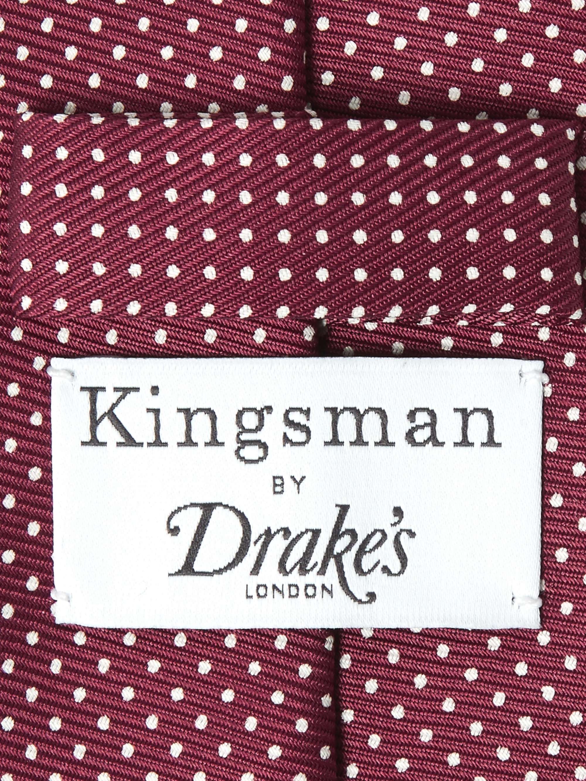 KINGSMAN + Drake's 8cm Pin-Dot Silk-Jacquard Tie