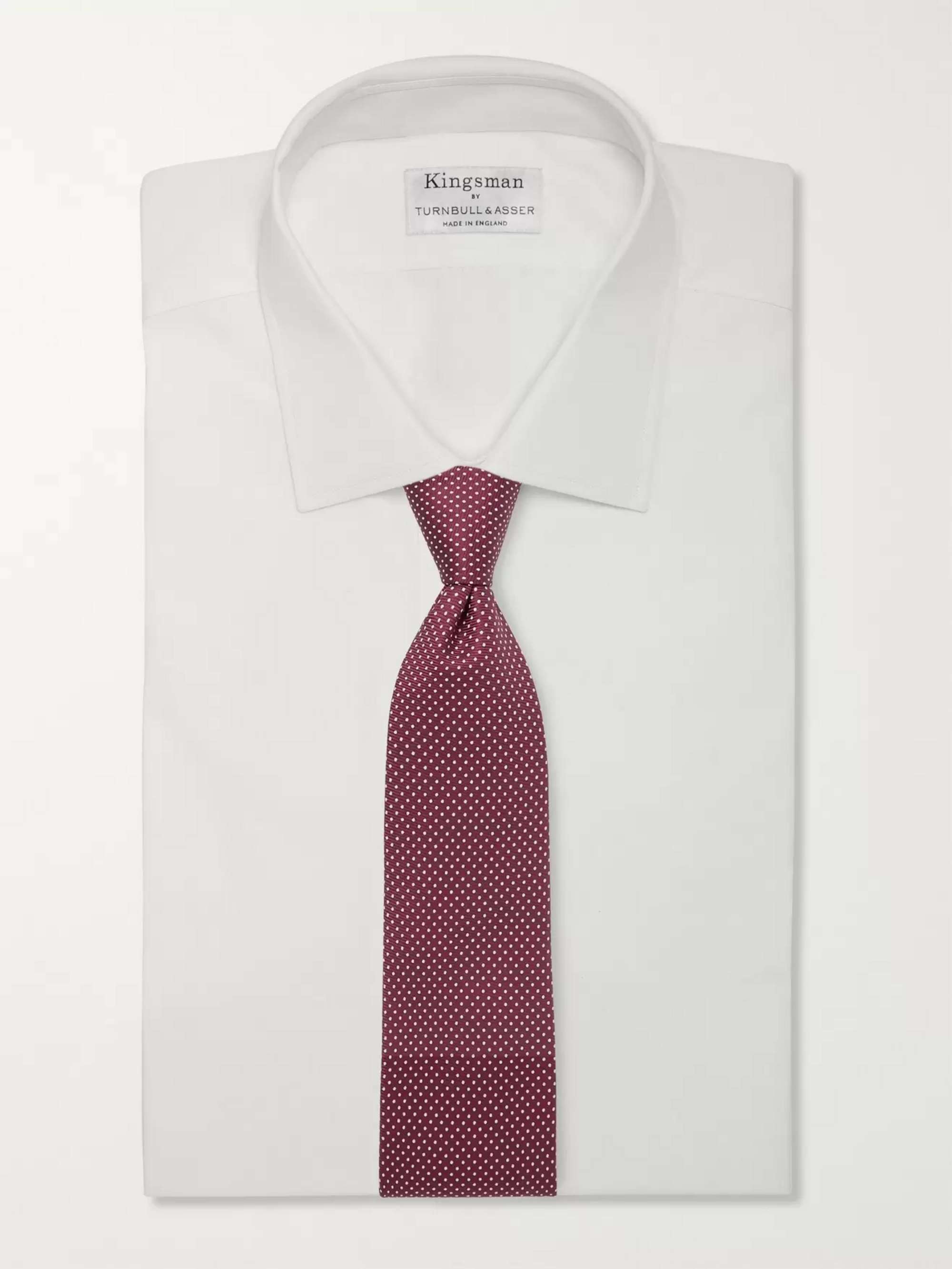 KINGSMAN + Drake's 8cm Pin-Dot Silk-Jacquard Tie