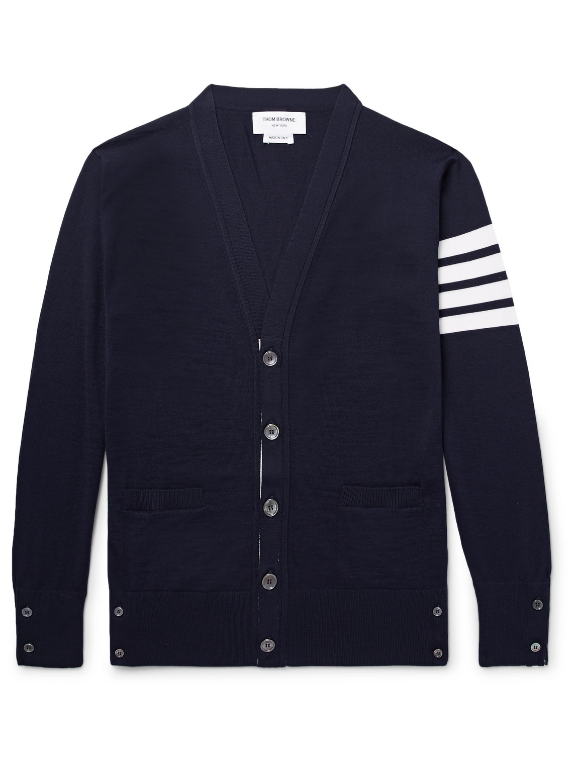 Thom Browne - Striped Wool Cardigan - Men - Blue - 3