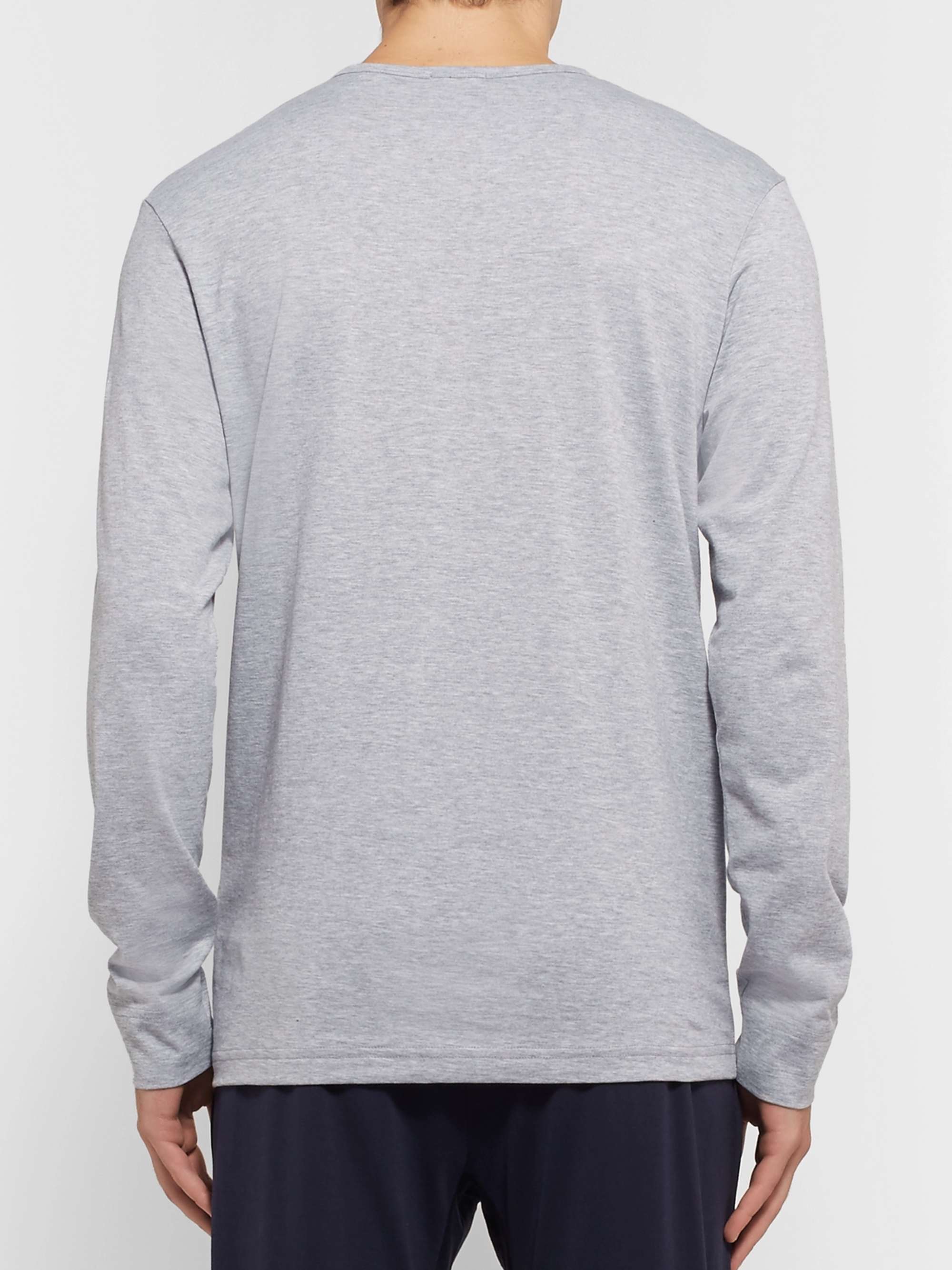 HANDVAERK Pima Cotton-Jersey Henley Pyjama T-Shirt