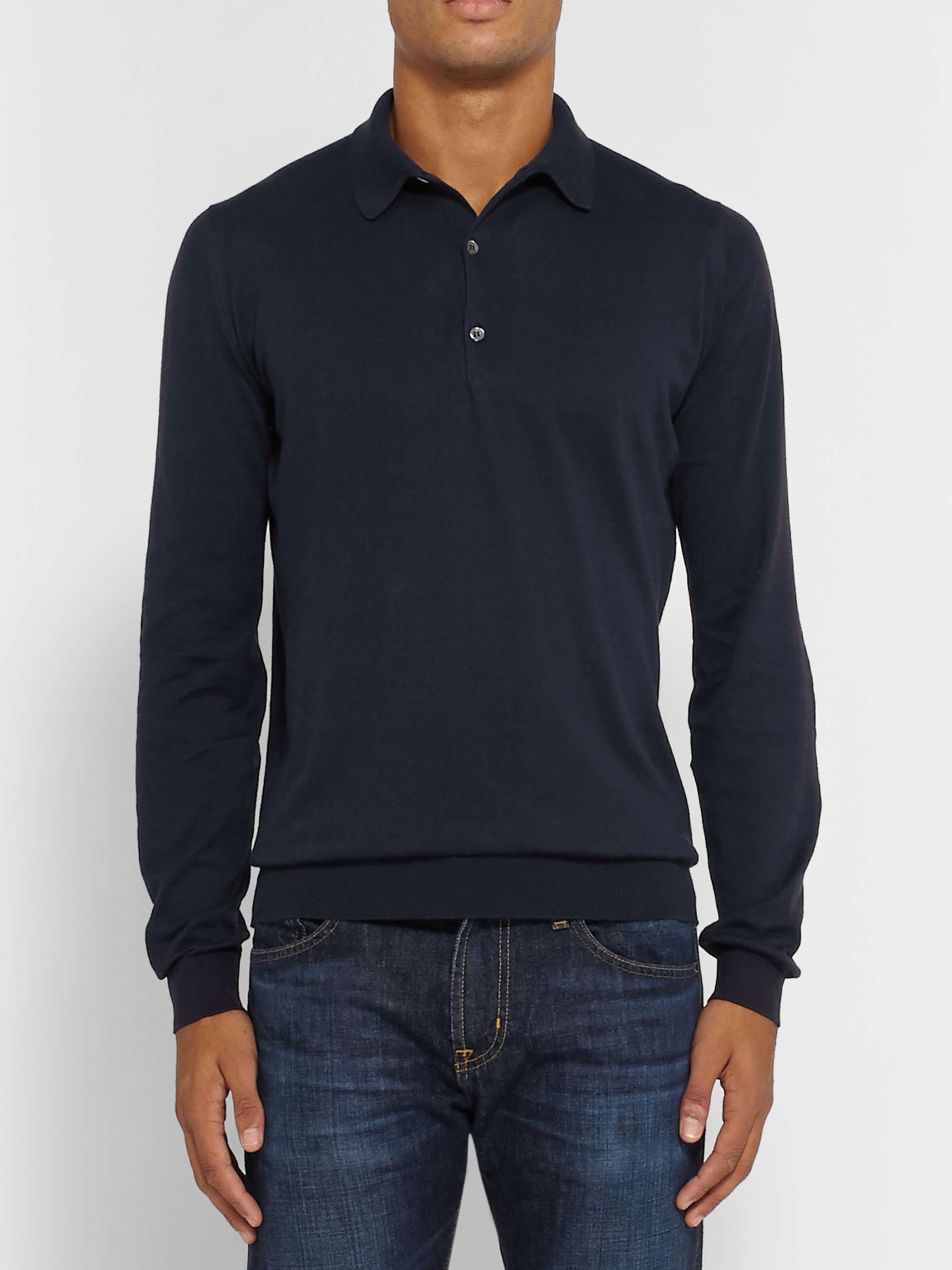 JOHN SMEDLEY Bradwell Slim-Fit Sea Island Cotton Polo Shirt