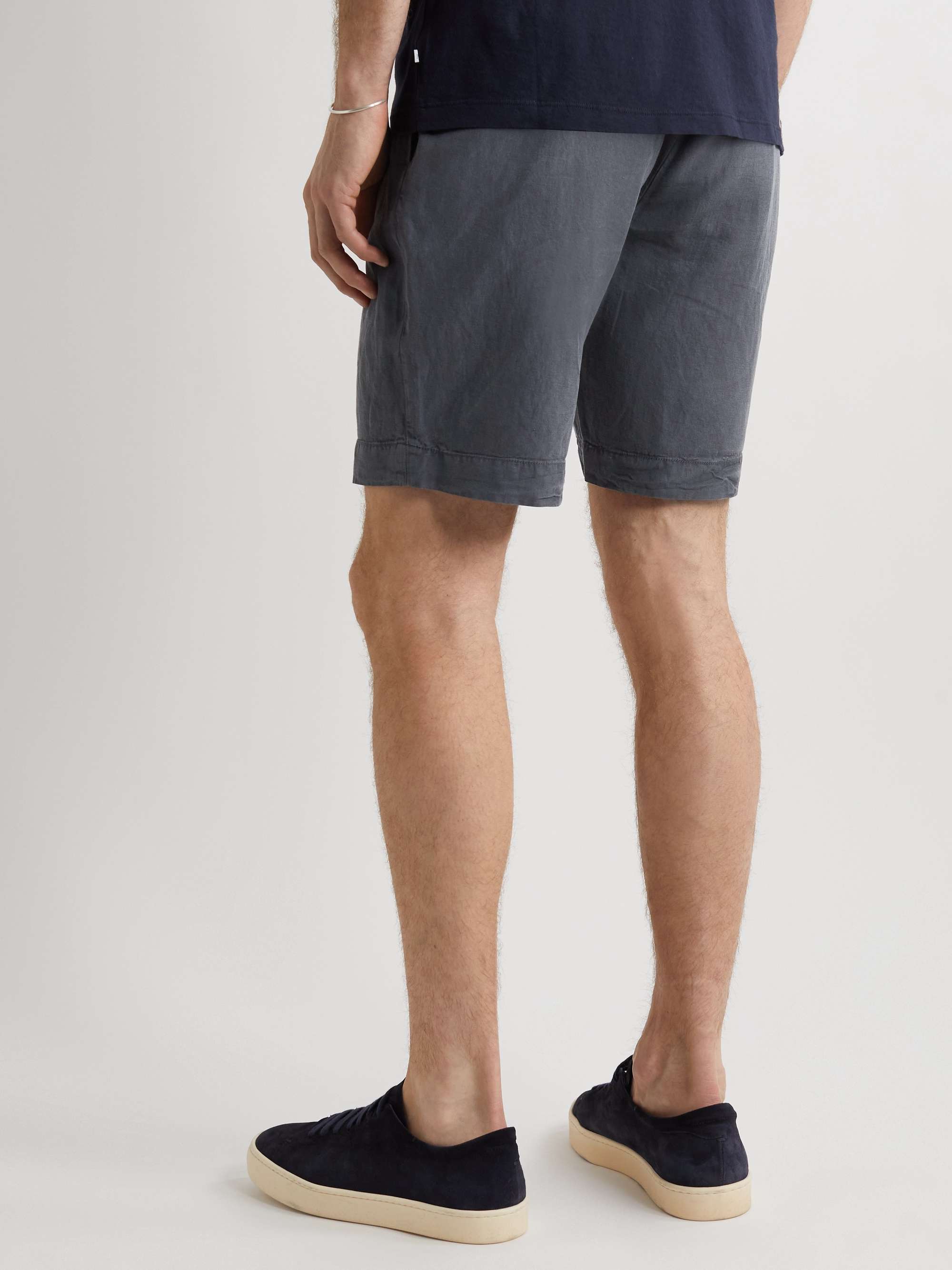 OFFICINE GÉNÉRALE Straight-Leg Garment-Dyed Lyocell-Blend Drawstring Shorts