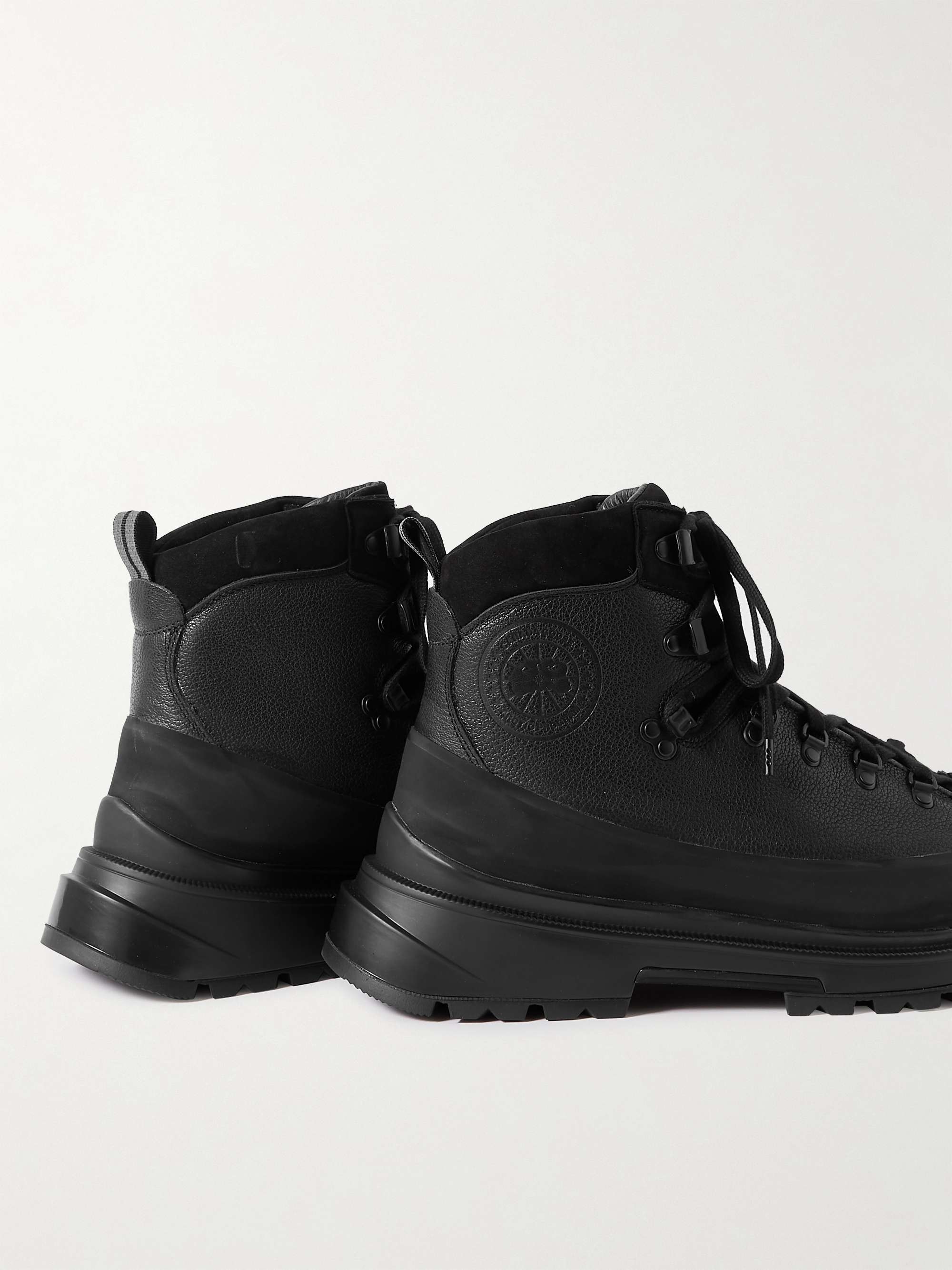 CANADA GOOSE Journey Rubber and Nubuck-Trimmed Full-Grain Leather Hiking Boots