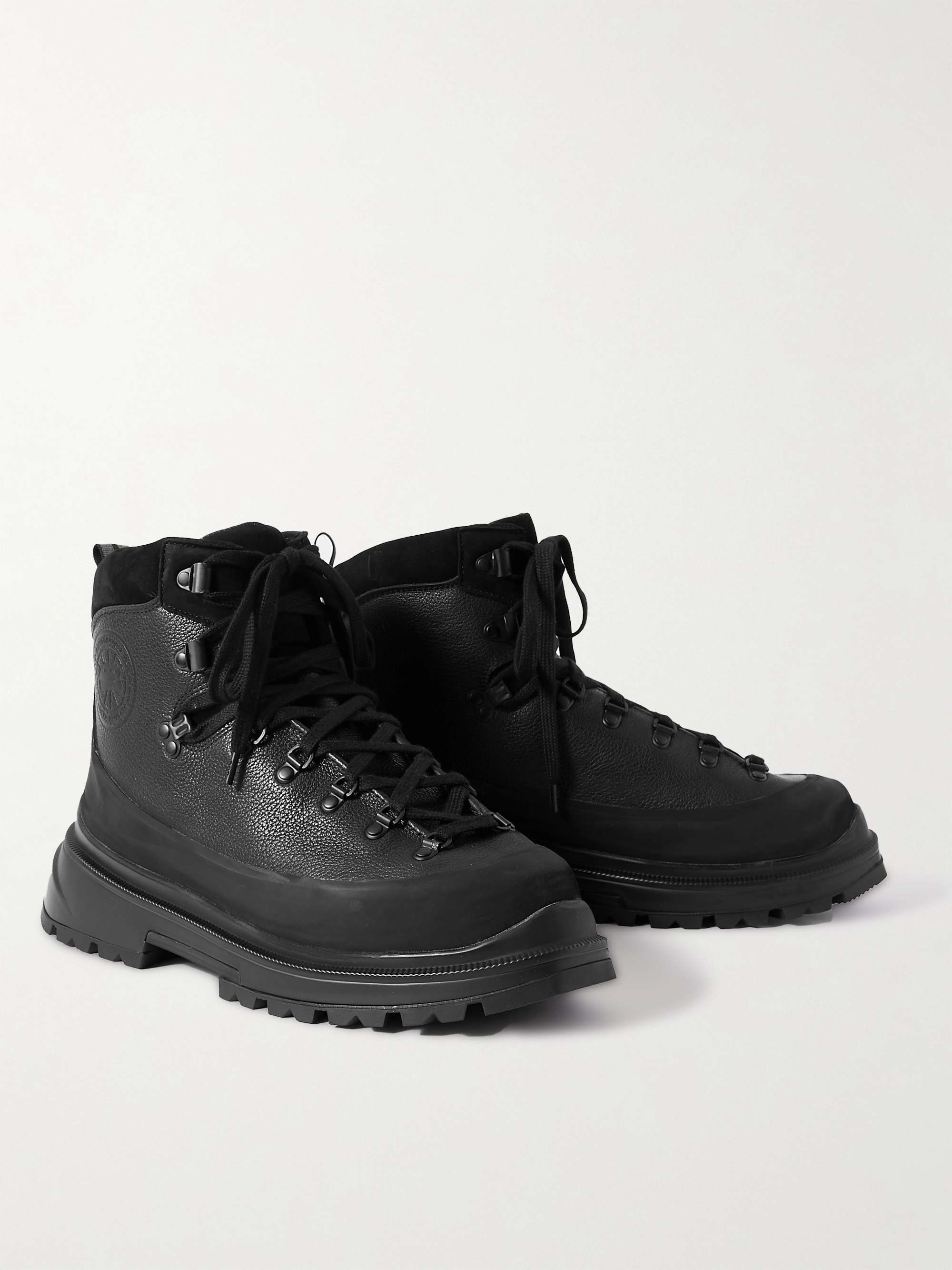 CANADA GOOSE Journey Rubber and Nubuck-Trimmed Full-Grain Leather Hiking Boots