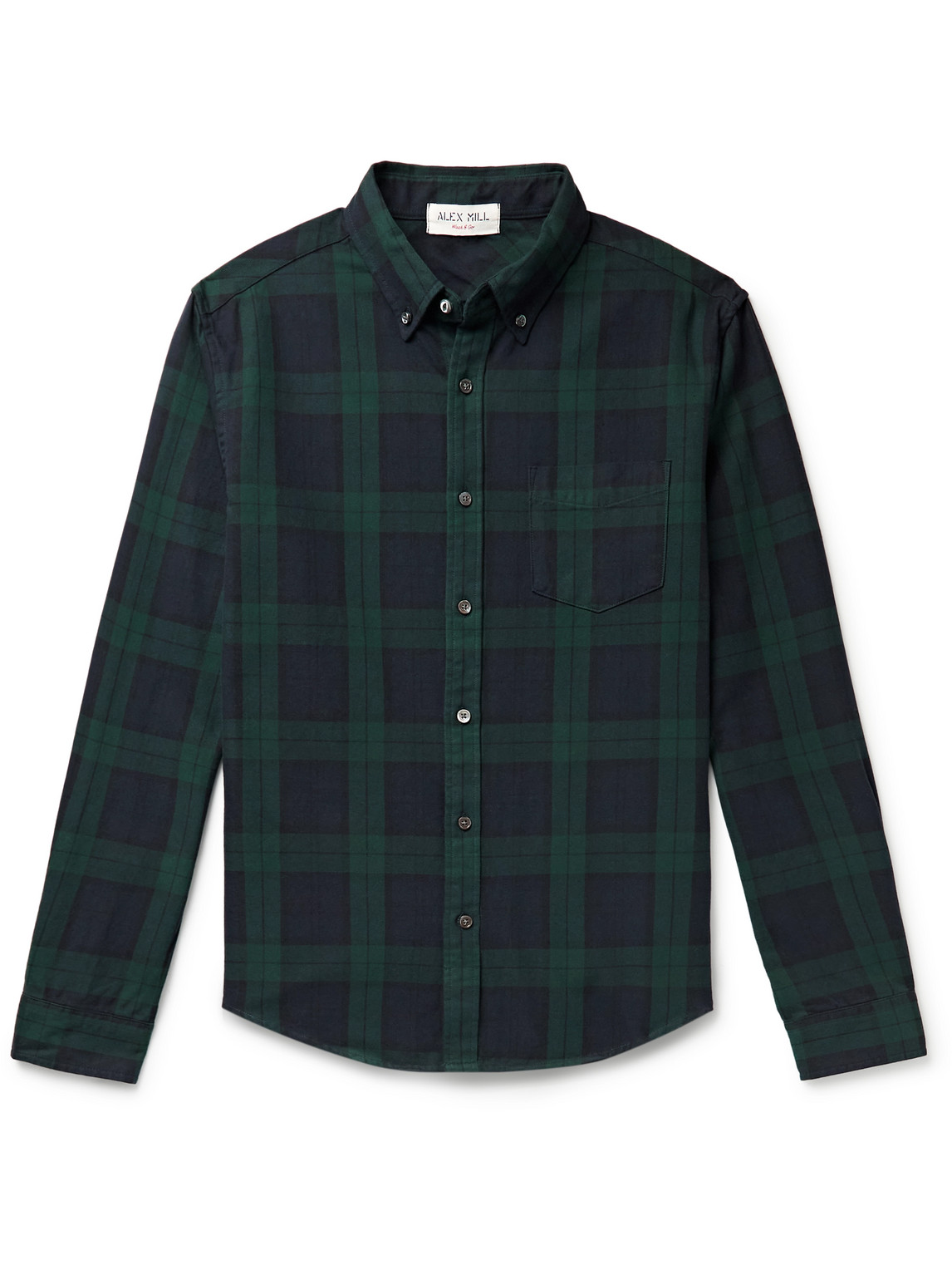 Shop Alex Mill Mill Button-down Collar Checked Cotton Shirt In Green