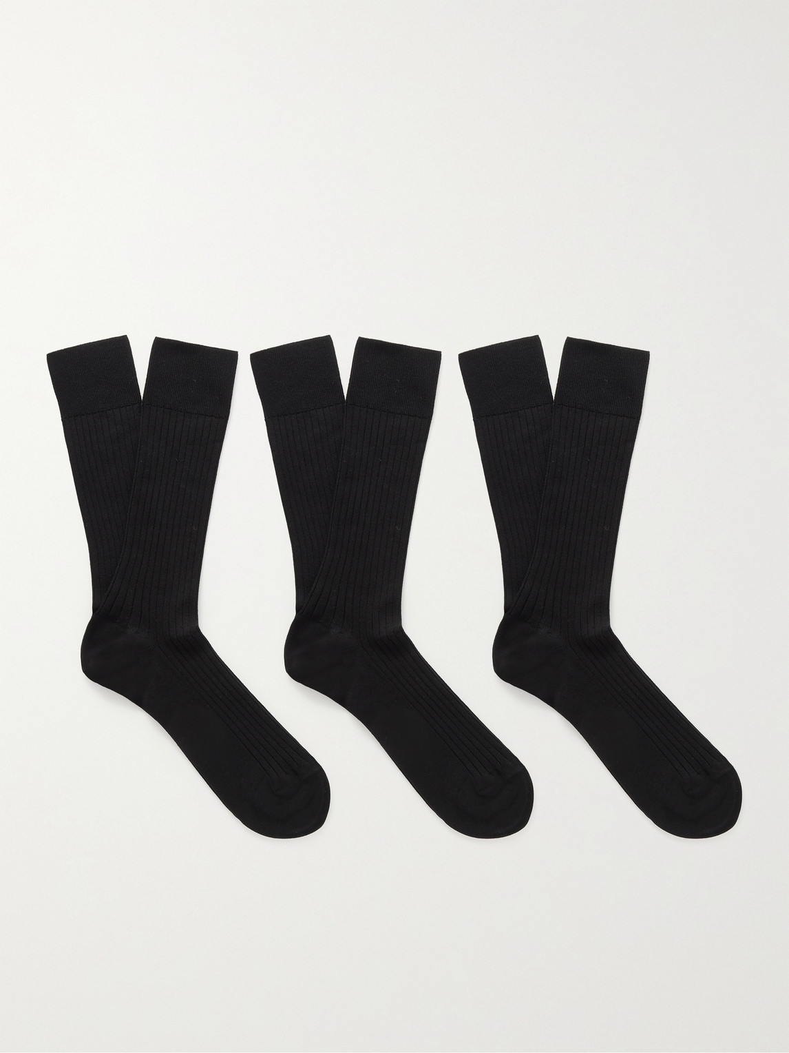 NN07 Three-Pack Ribbed Cotton-Blend Socks - Men