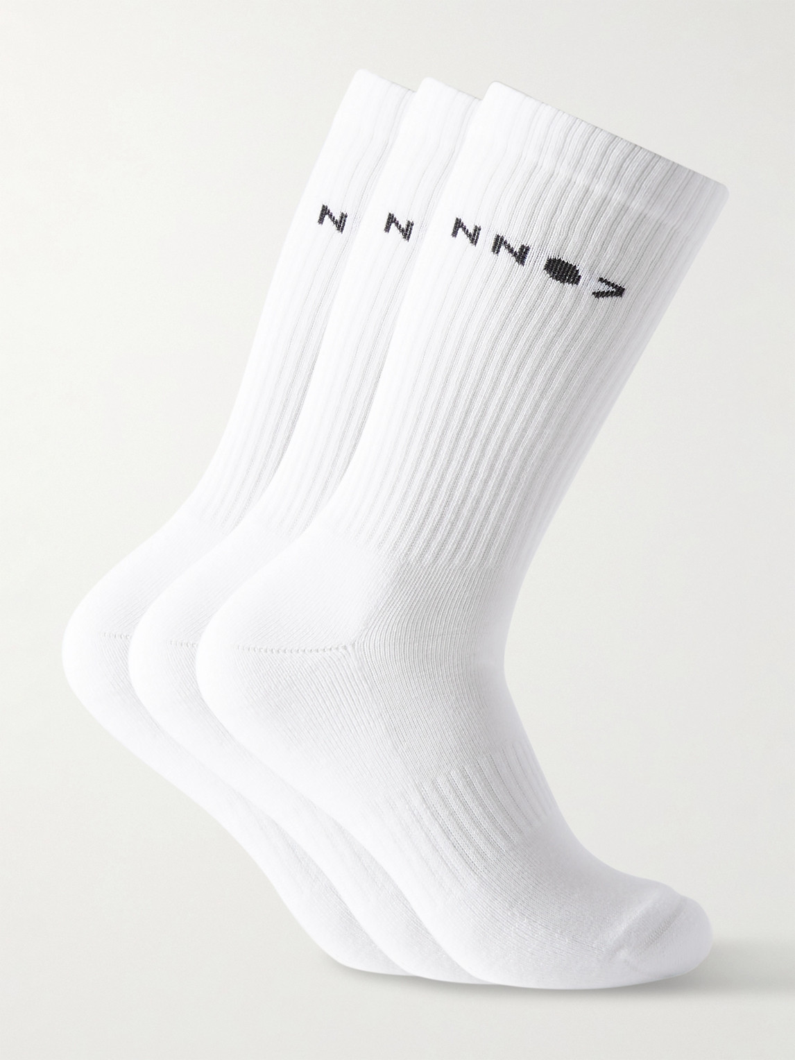 NN07 Three-Pack Logo-Jacquard Ribbed Cotton-Blend Socks - Men