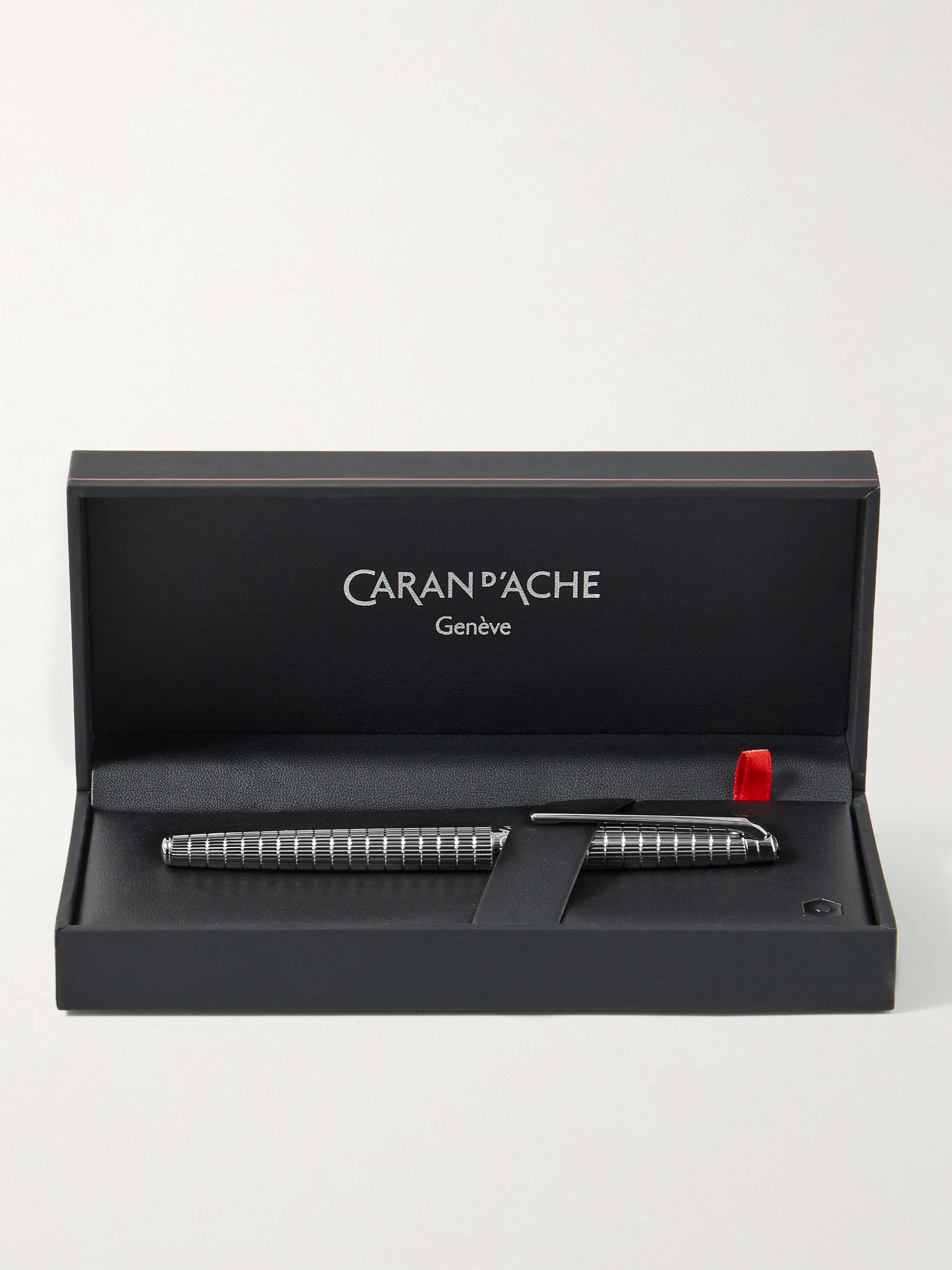 CARAN D'ACHE Léman Slim Lights Textured Rhodium- and Silver-Plated Ballpoint Pen