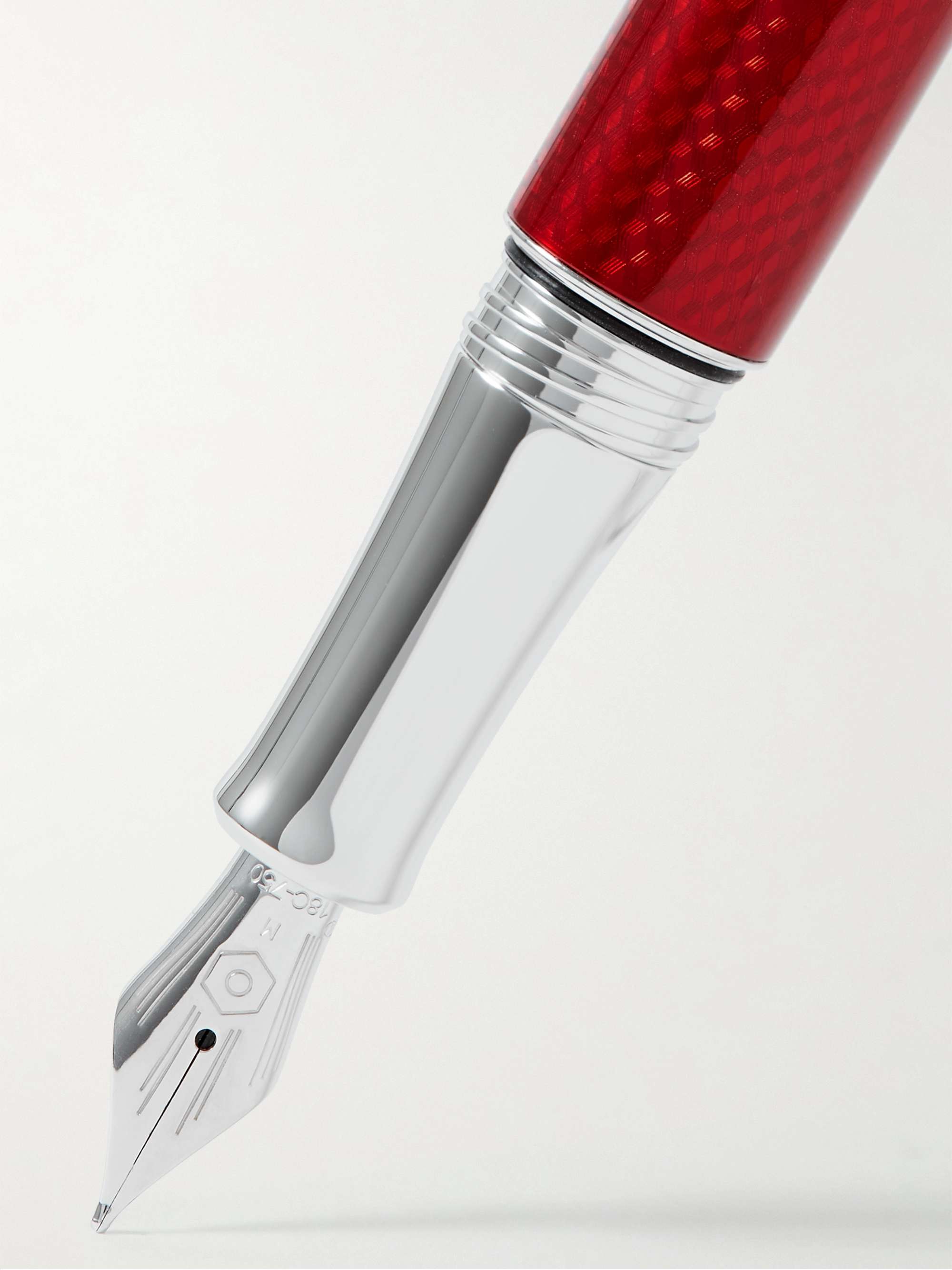 CARAN D'ACHE Léman Rouge Rhodium-Plated and Lacquered Fountain Pen