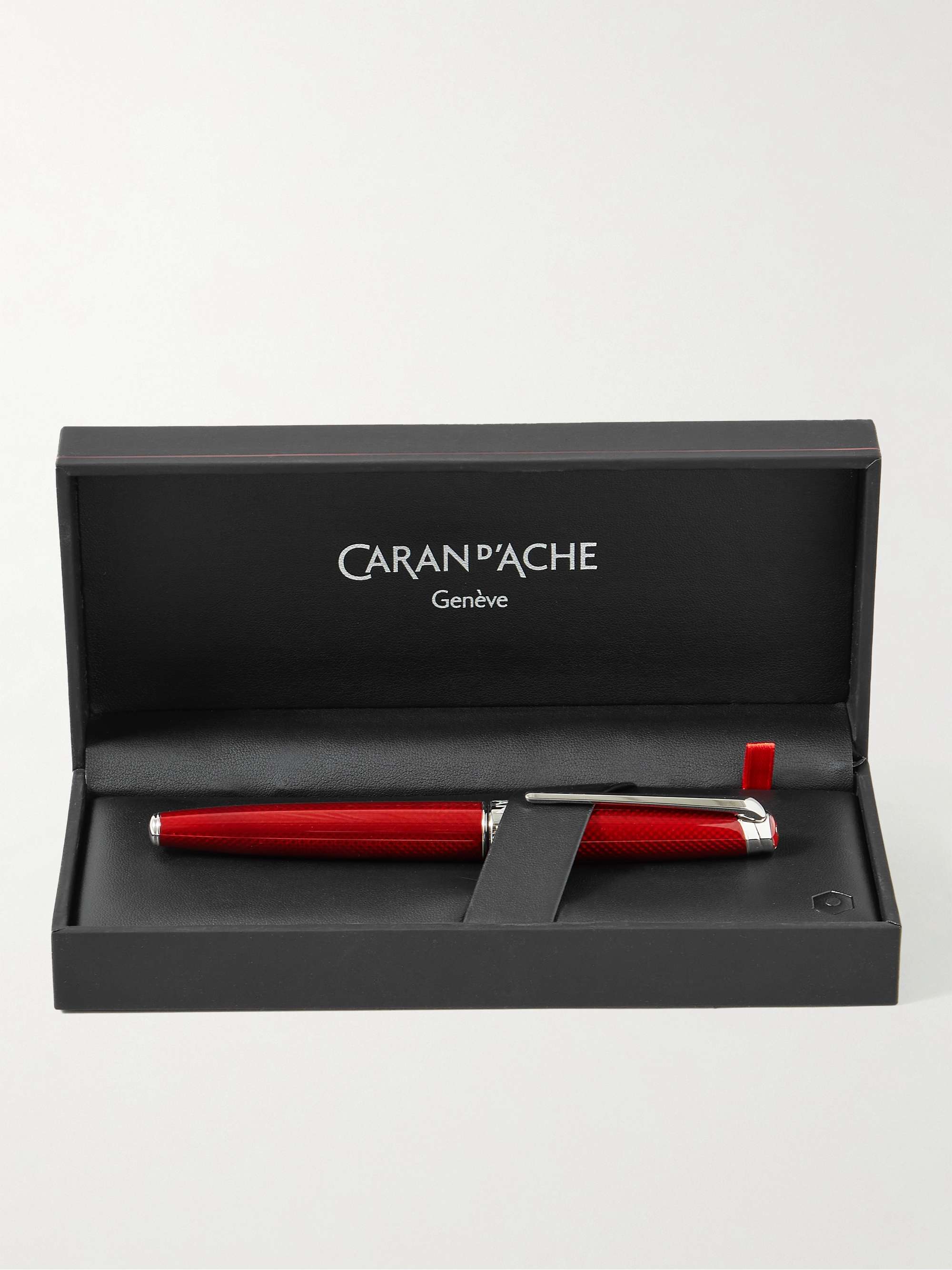 CARAN D'ACHE Léman Rouge Rhodium-Plated and Lacquered Fountain Pen