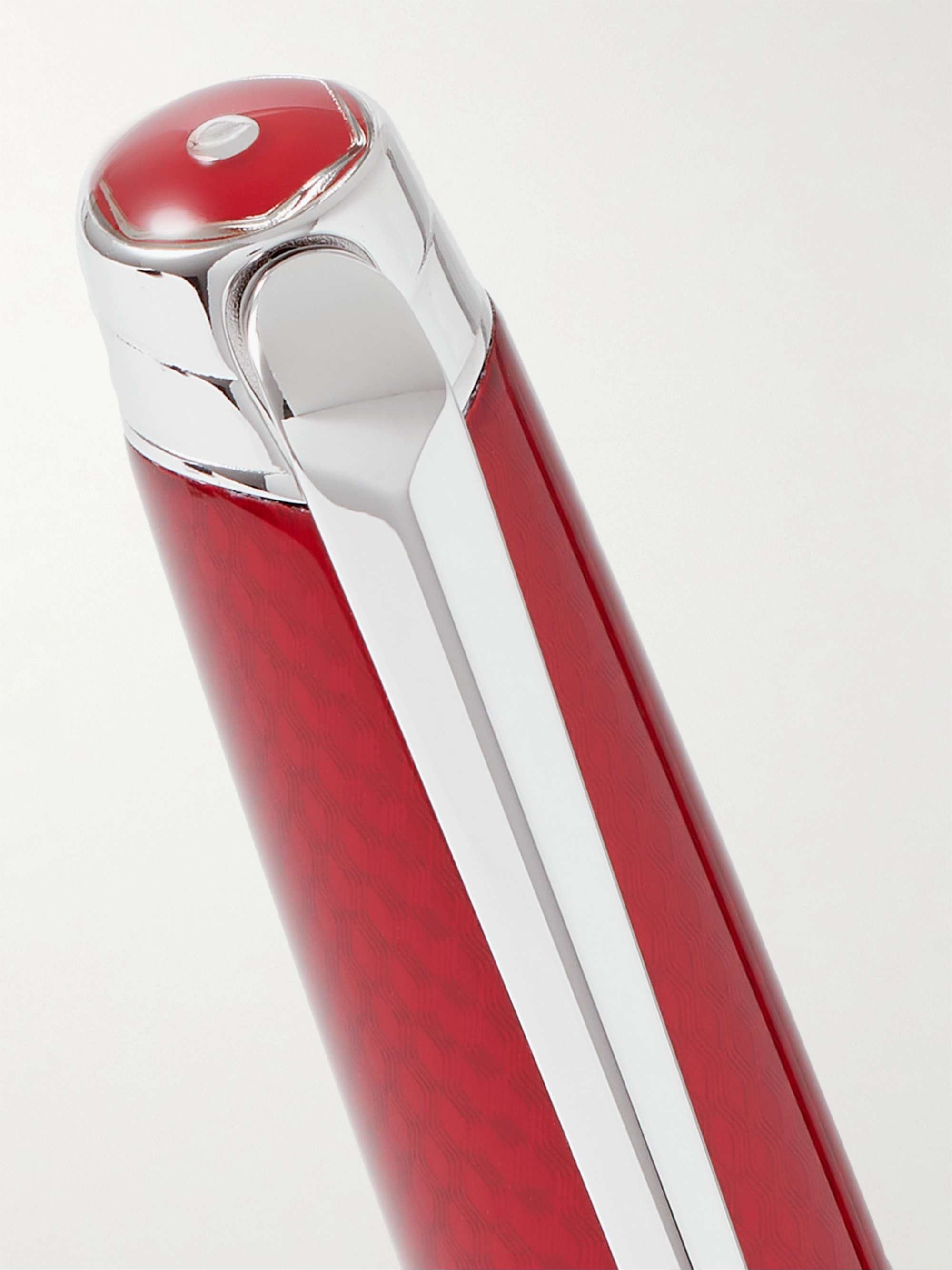 CARAN D'ACHE Léman Rouge Rhodium-Plated and Lacquered Ballpoint Pen