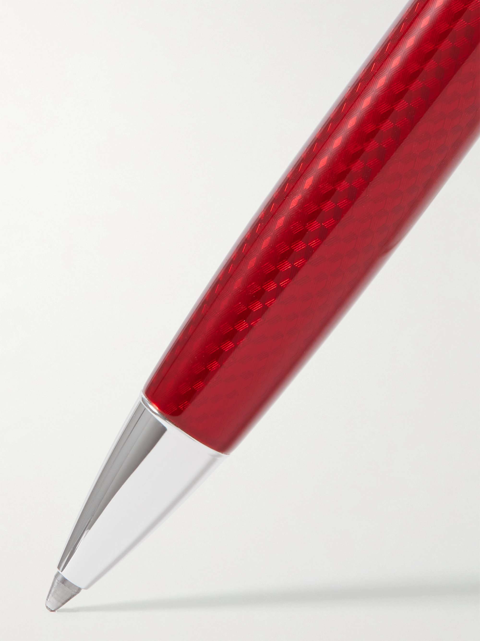 CARAN D'ACHE Léman Rouge Rhodium-Plated and Lacquered Ballpoint Pen
