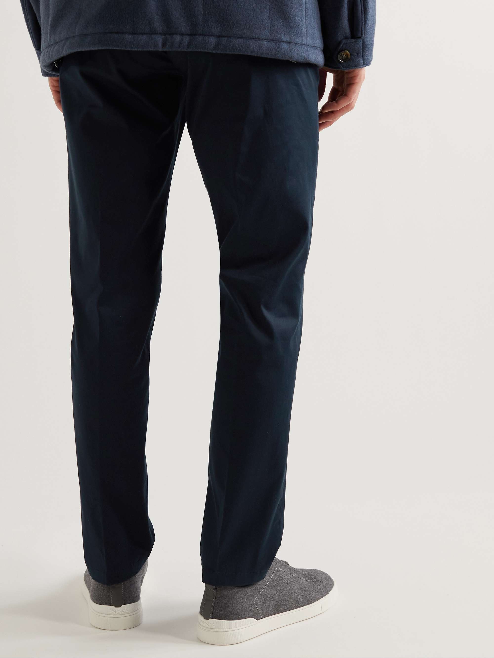 DUNHILL Straight-Leg Stretch Cotton and Mulberry Silk-Blend Chinos