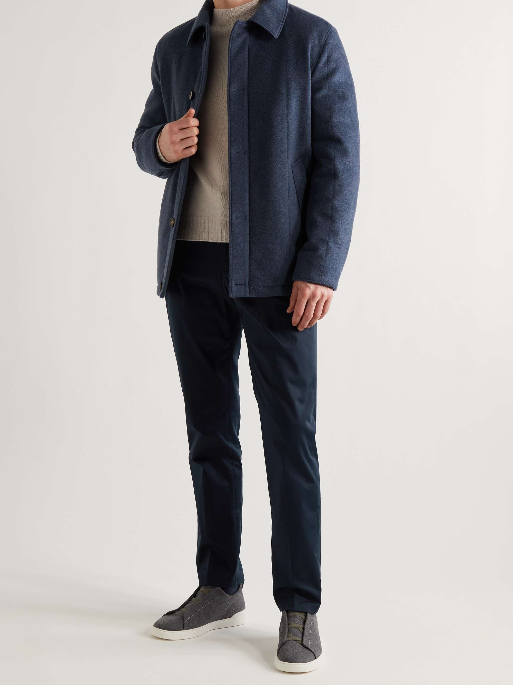DUNHILL Straight-Leg Stretch Cotton and Mulberry Silk-Blend Chinos